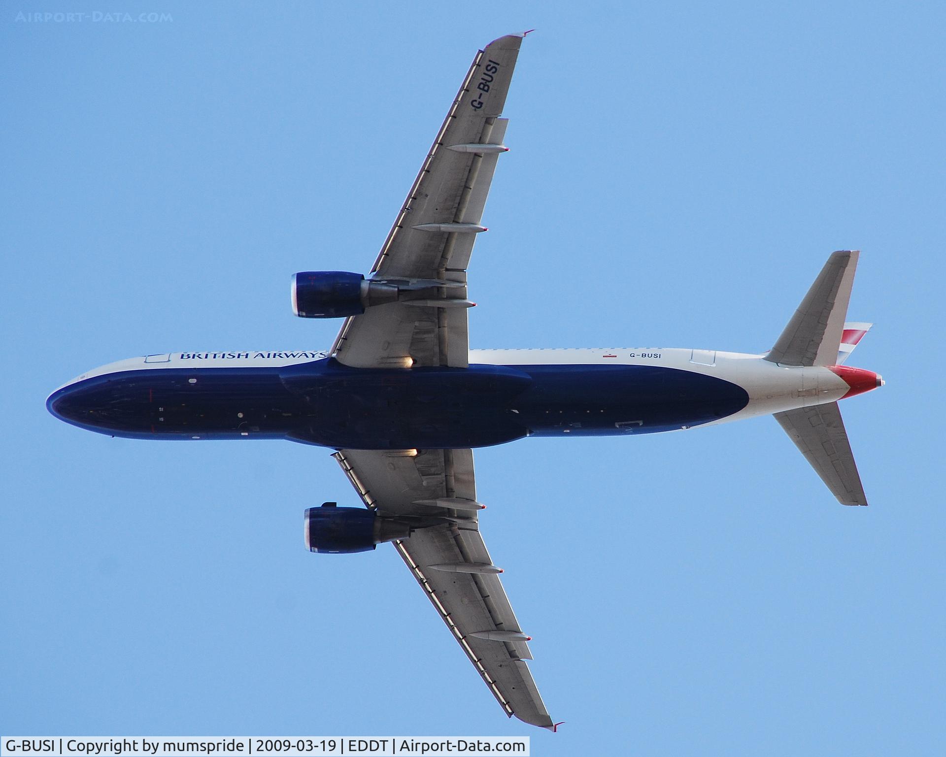 G-BUSI, 1990 Airbus A320-211 C/N 103, A few seconds after take off at TXL