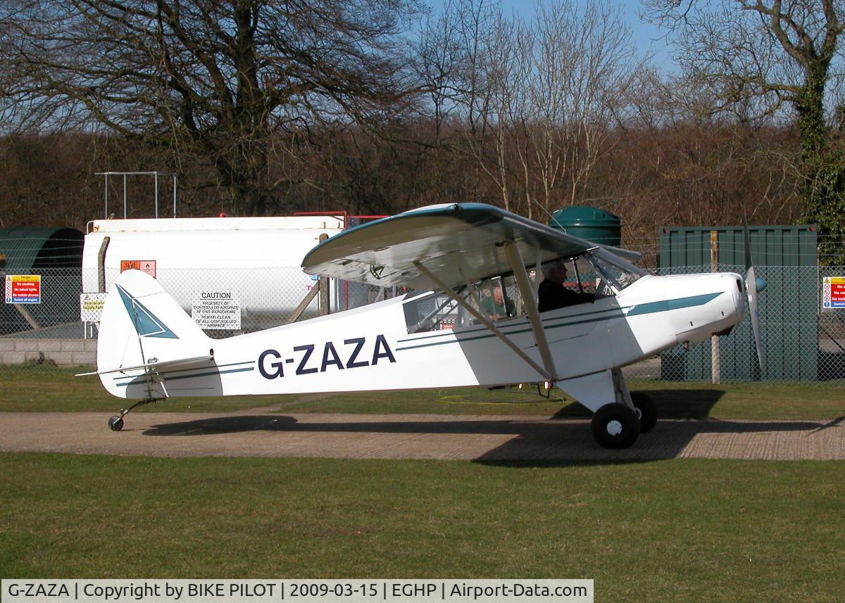 G-ZAZA, 1952 Piper L-18C Super Cub (PA-18-95) C/N 18-2041, ABOUT TO MOVE OFF FROM THE PUMPS