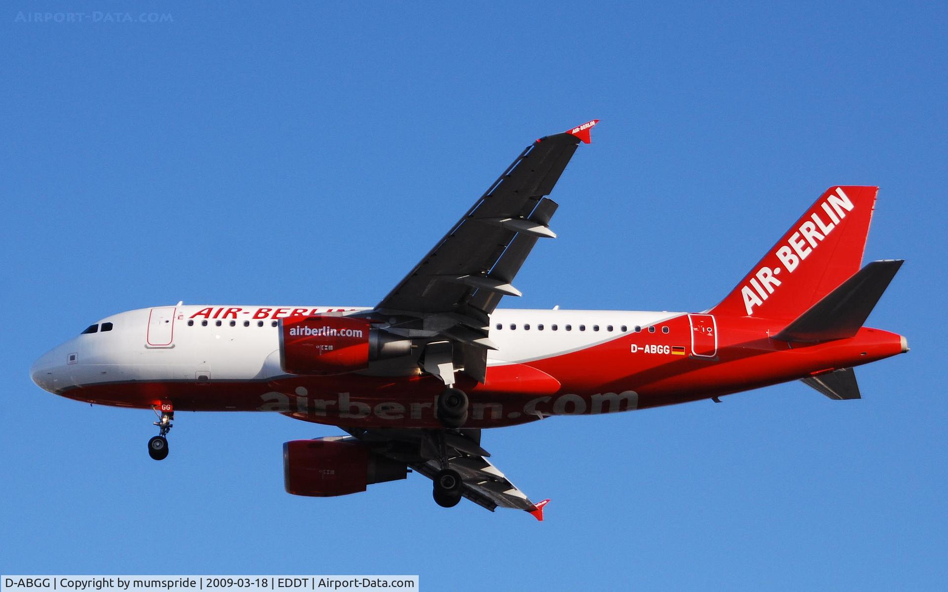 D-ABGG, 2007 Airbus A319-111 C/N 3202, A few seconds to touch down in sunny Berlin