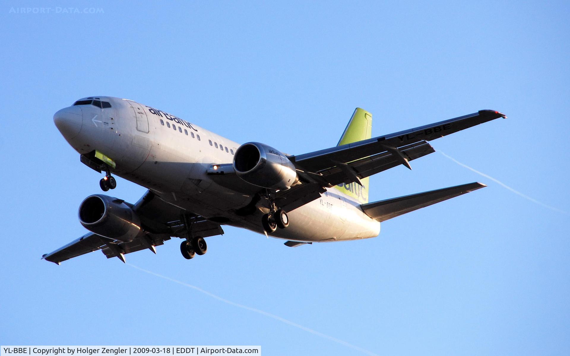 YL-BBE, 1998 Boeing 737-53S C/N 29073, Coming out of the sun...
