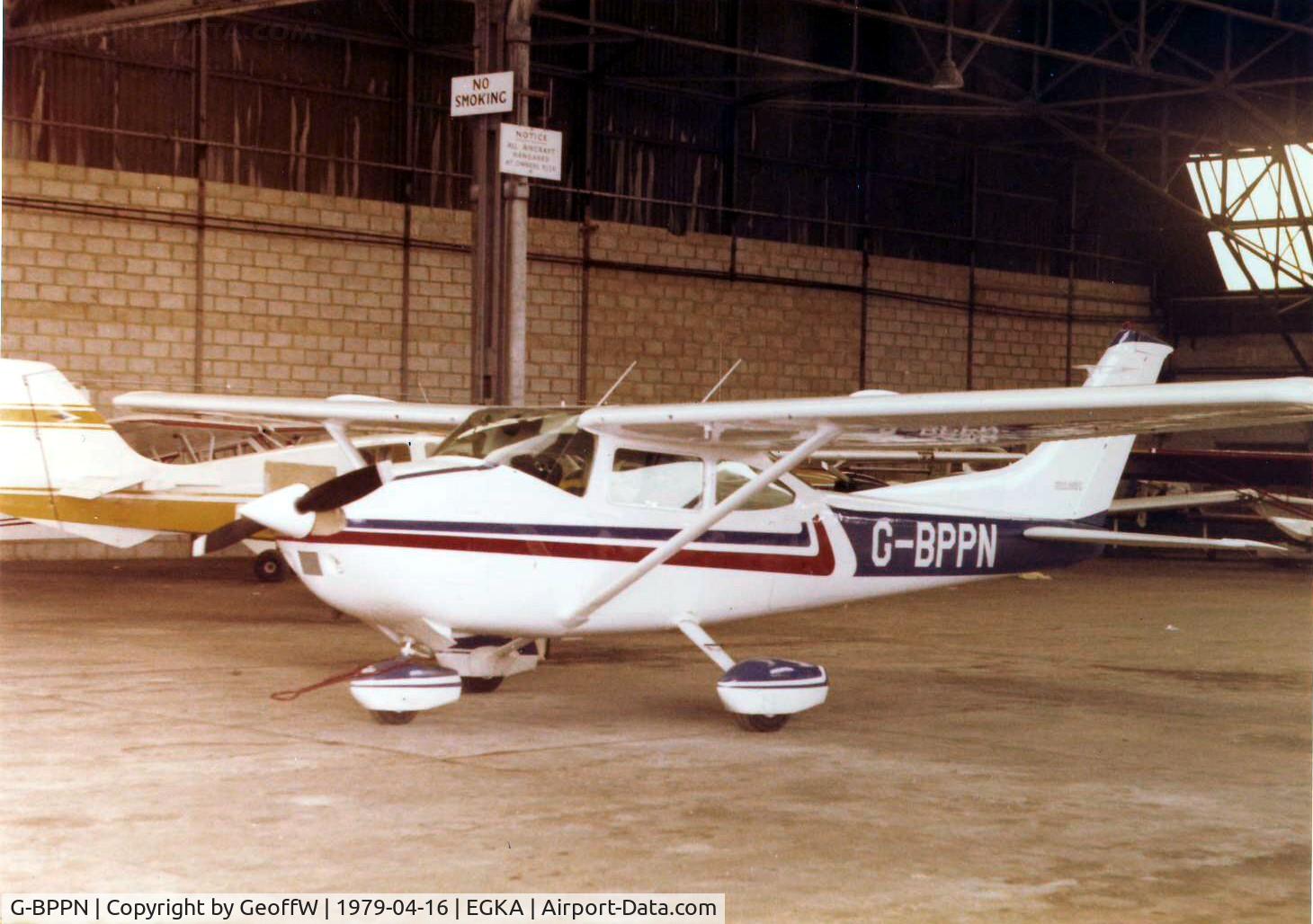 G-BPPN, 1978 Reims F182Q Skylane C/N 0084, Cessna F182Q G-BPPN in the main hangar at Shoreham 1979