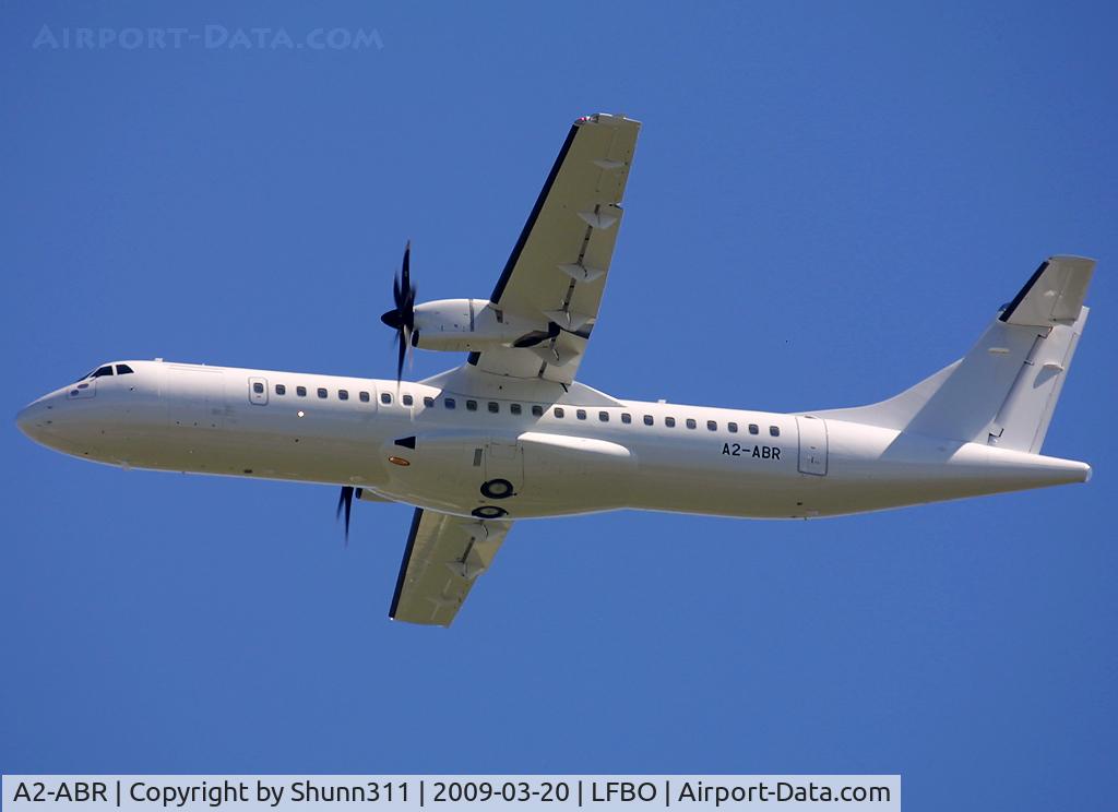 A2-ABR, 2008 ATR 72-212A C/N 786, First ATR72-500 for Air Botswana... unfortunately in all white c/s during take off on delivery flight.