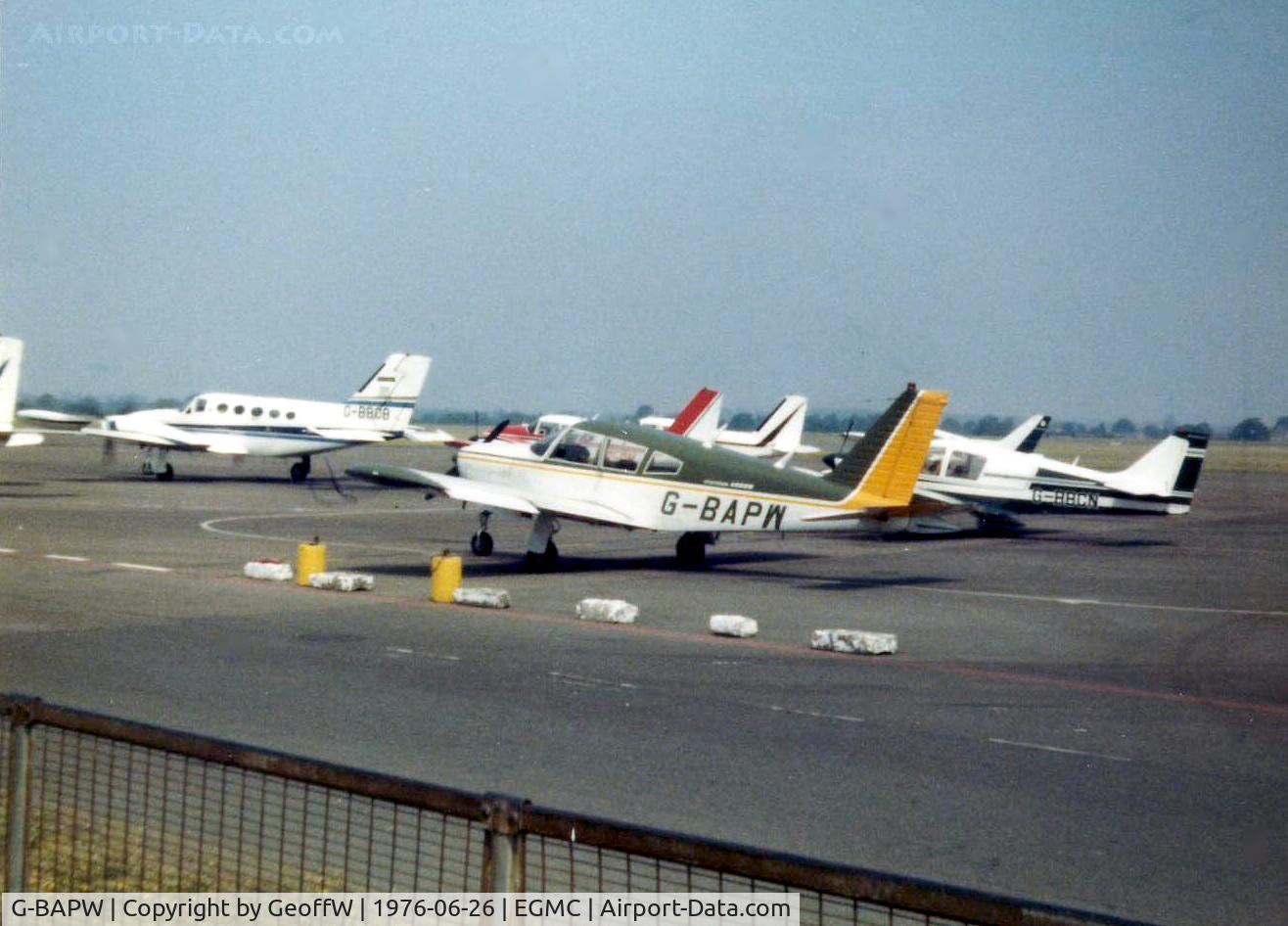 G-BAPW, 1968 Piper PA-28R-180 Cherokee Arrow C/N 28R-30697, Piper PA-28R Arrow G-BAPW at Southend 1976