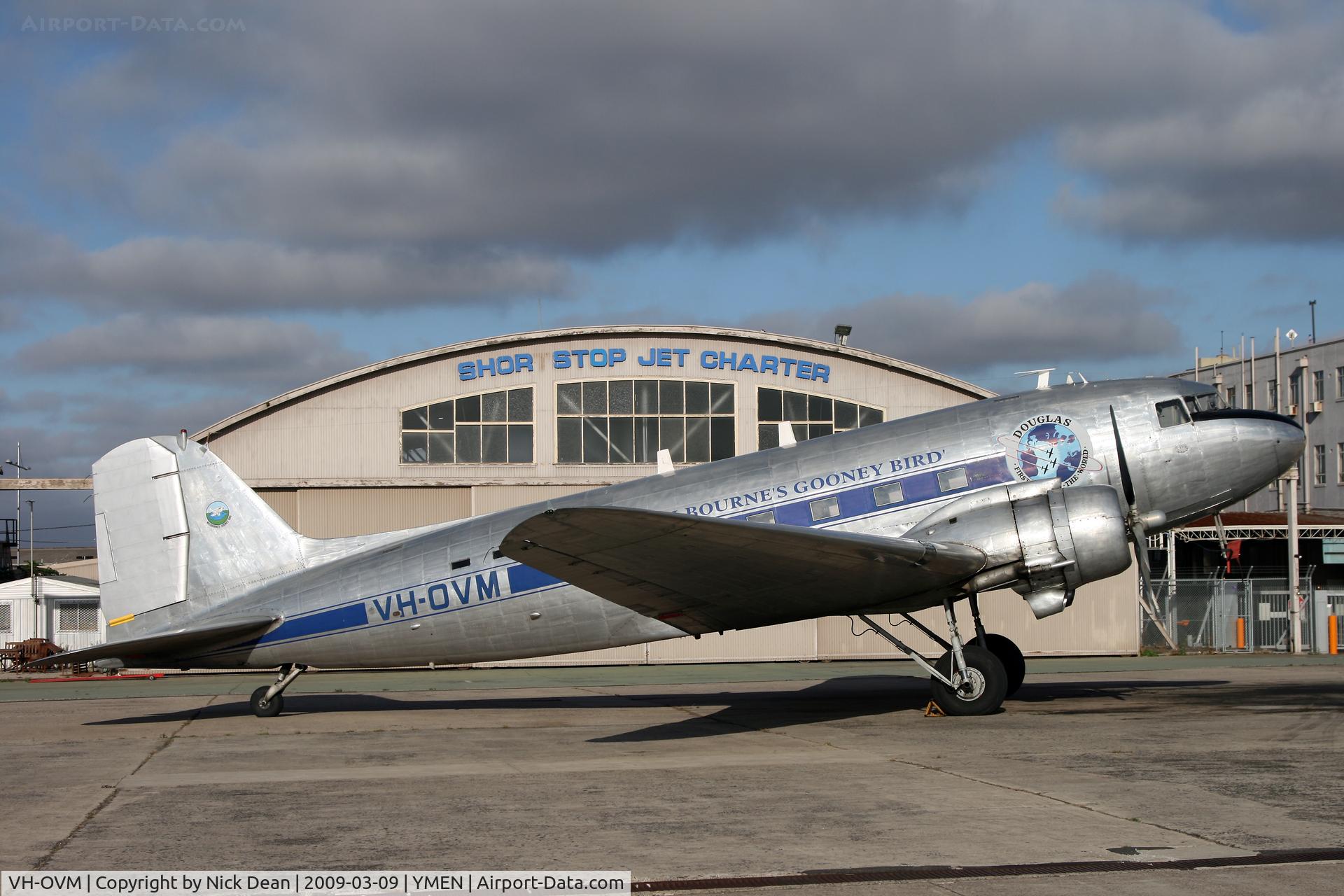 VH-OVM, 1943 Douglas DC3C-R-1830 C/N 16354/33102, YMEN