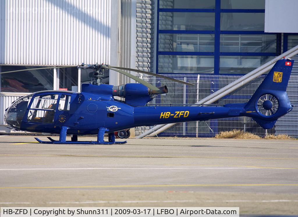 HB-ZFD, 1973 Aerospatiale SA-342J Gazelle C/N 1058, Parked at the General Aviation area...