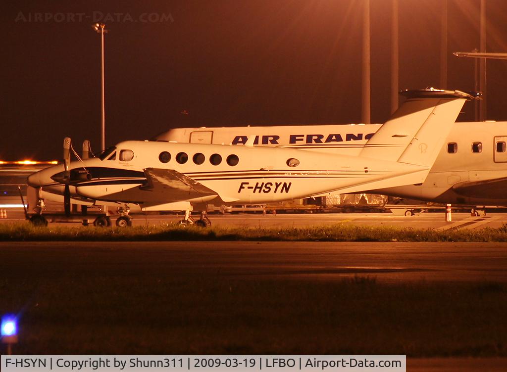 F-HSYN, 2007 Hawker Beechcraft B200GT Super King Air C/N BY-23, Parked at the General Aviation area for a night stop...