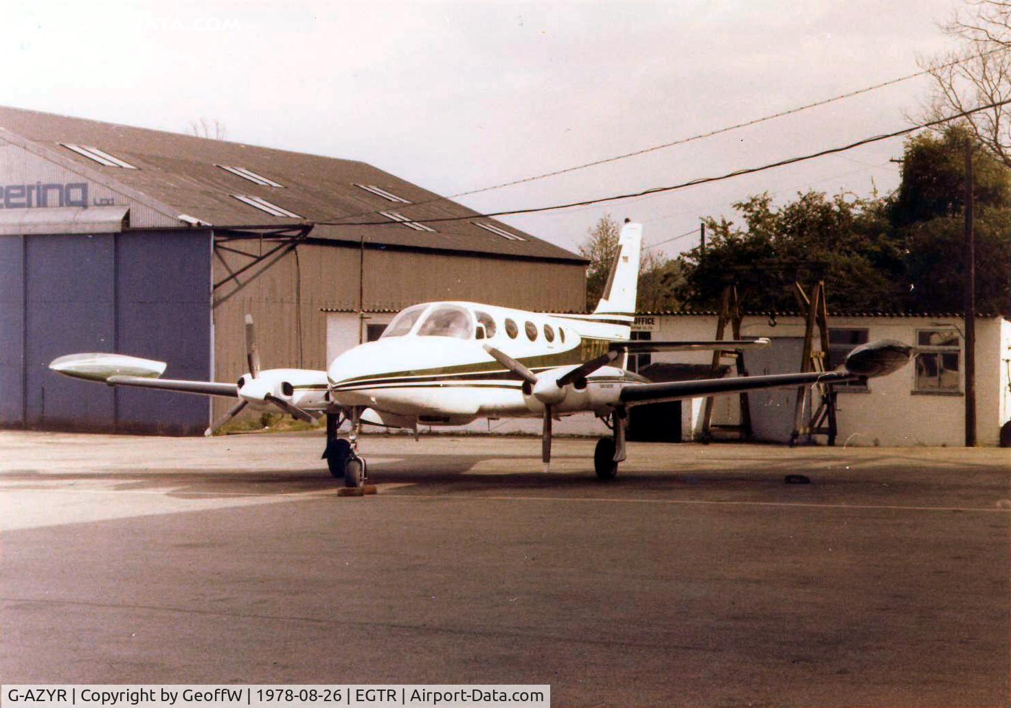 G-AZYR, 1972 Cessna 340 C/N 340-0063, Cessna 340 G-AZYR at Elstree 1978