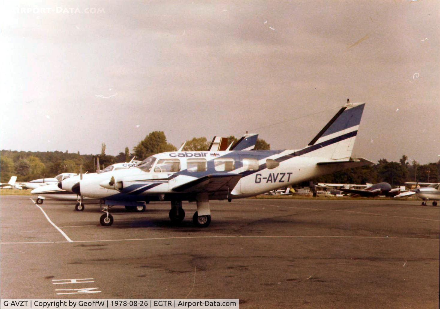 G-AVZT, 1968 Piper PA-31 Navajo C/N 31-86, Piper PA-31 Navajo G-AVZT of Cabair at Elstree 1978