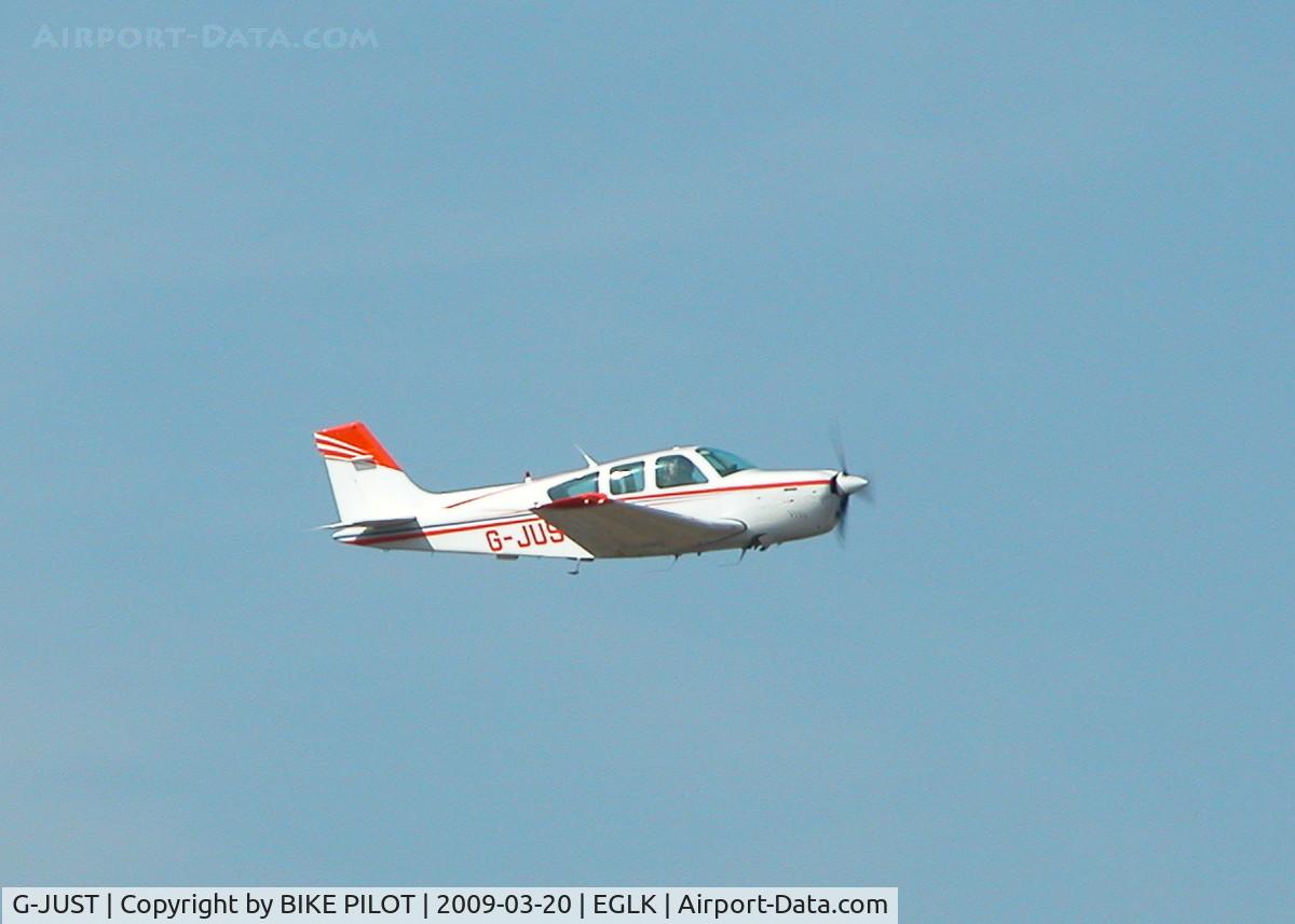 G-JUST, 1987 Beech F33A Bonanza C/N CE-1165, CLIMBOUT FROM RWY 07
