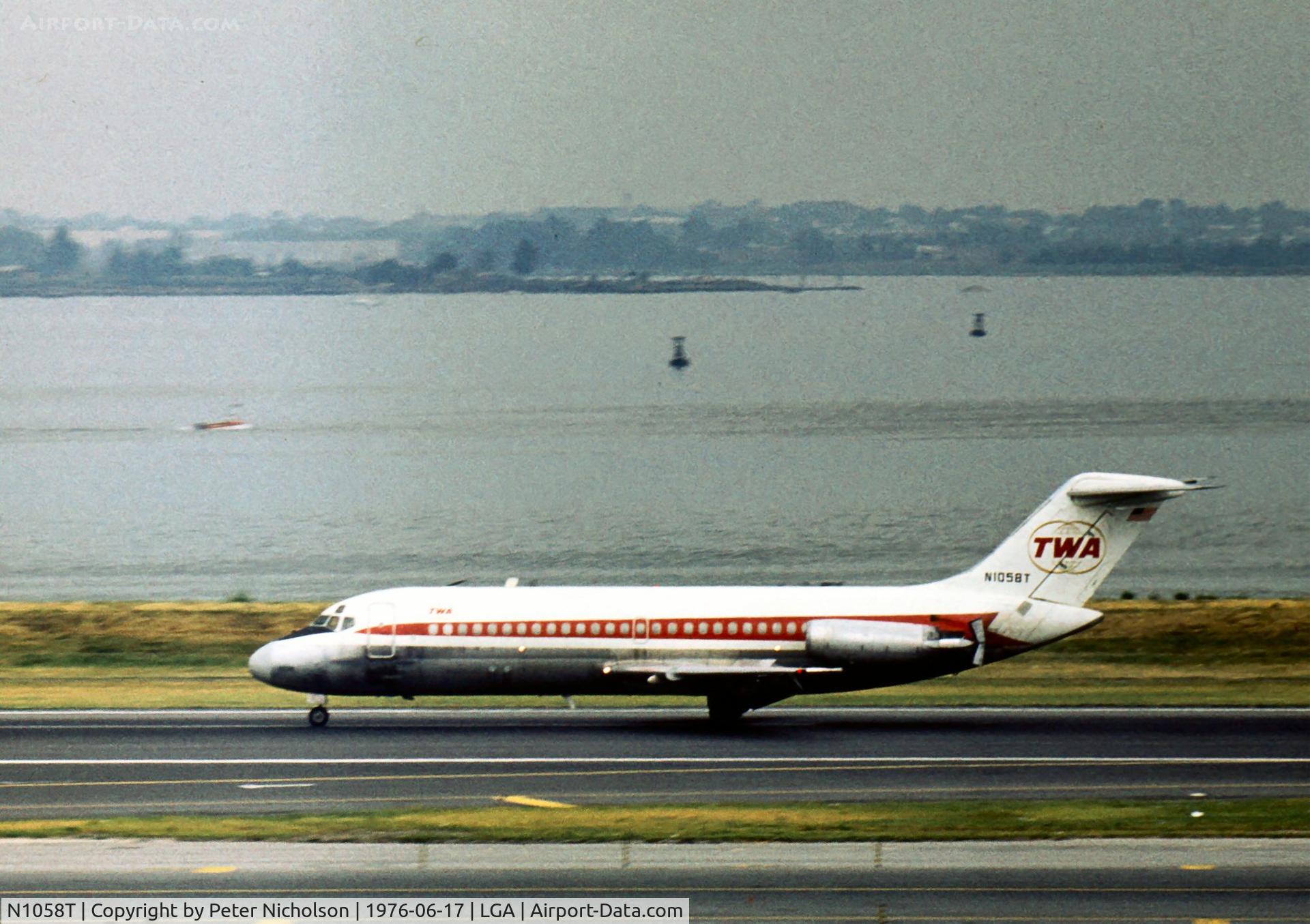 N1058T, 1966 Douglas DC-9-14 C/N 45739, This aircraft was in service with Trans-World Airlines in the Summer of 1976 as seen at La Guardia.