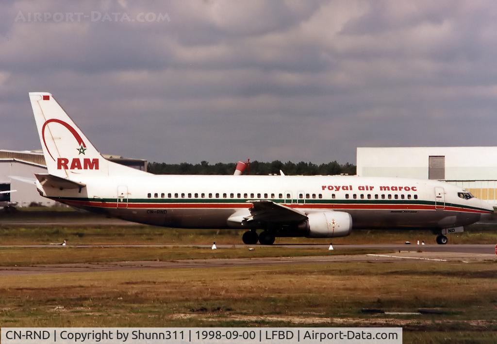 CN-RND, 1994 Boeing 737-4B6 C/N 26530/2588, Lining up rwy 23 for departure...