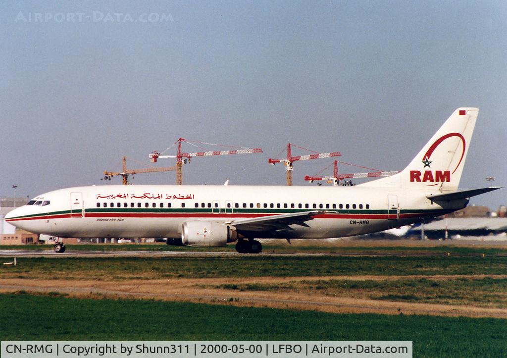 CN-RMG, 1990 Boeing 737-4B6 C/N 24808-1888, Lining up rwy 33R for departure...
