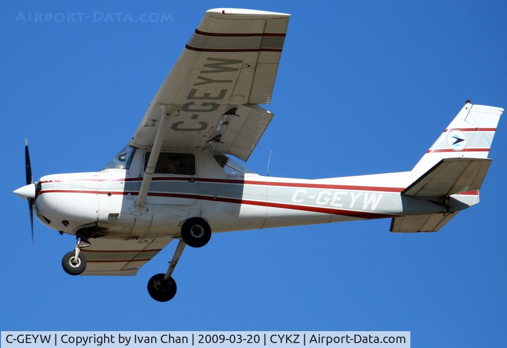 C-GEYW, 1976 Cessna 150M C/N 150-78055, Landing at Toronto Buttonville Airport