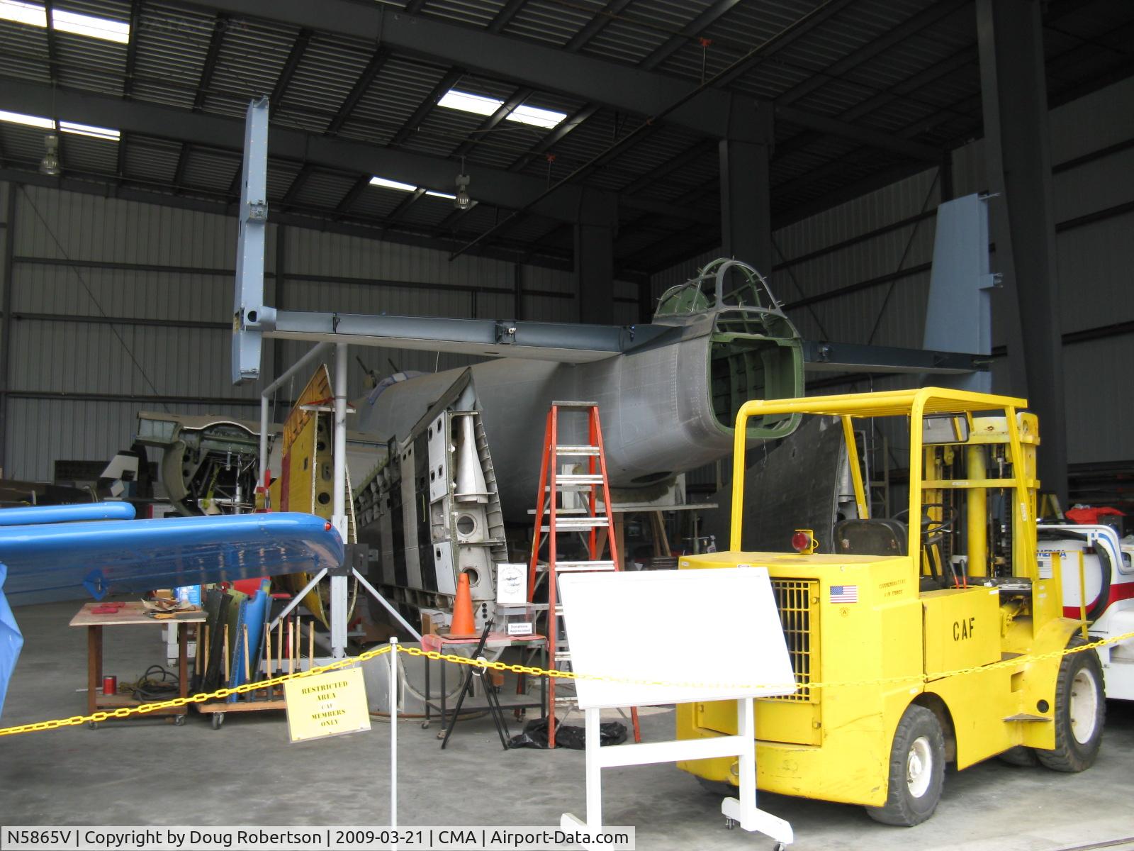 N5865V, 1945 North American B-25J Mitchell Mitchell C/N 108-34263, 1945 North American (B-25) PBJ-1J Mitchell 'Semper Fi', two Wright R-2600-9 14 cylinder radials of 1,700 Hp each, Limited class-in restoration
