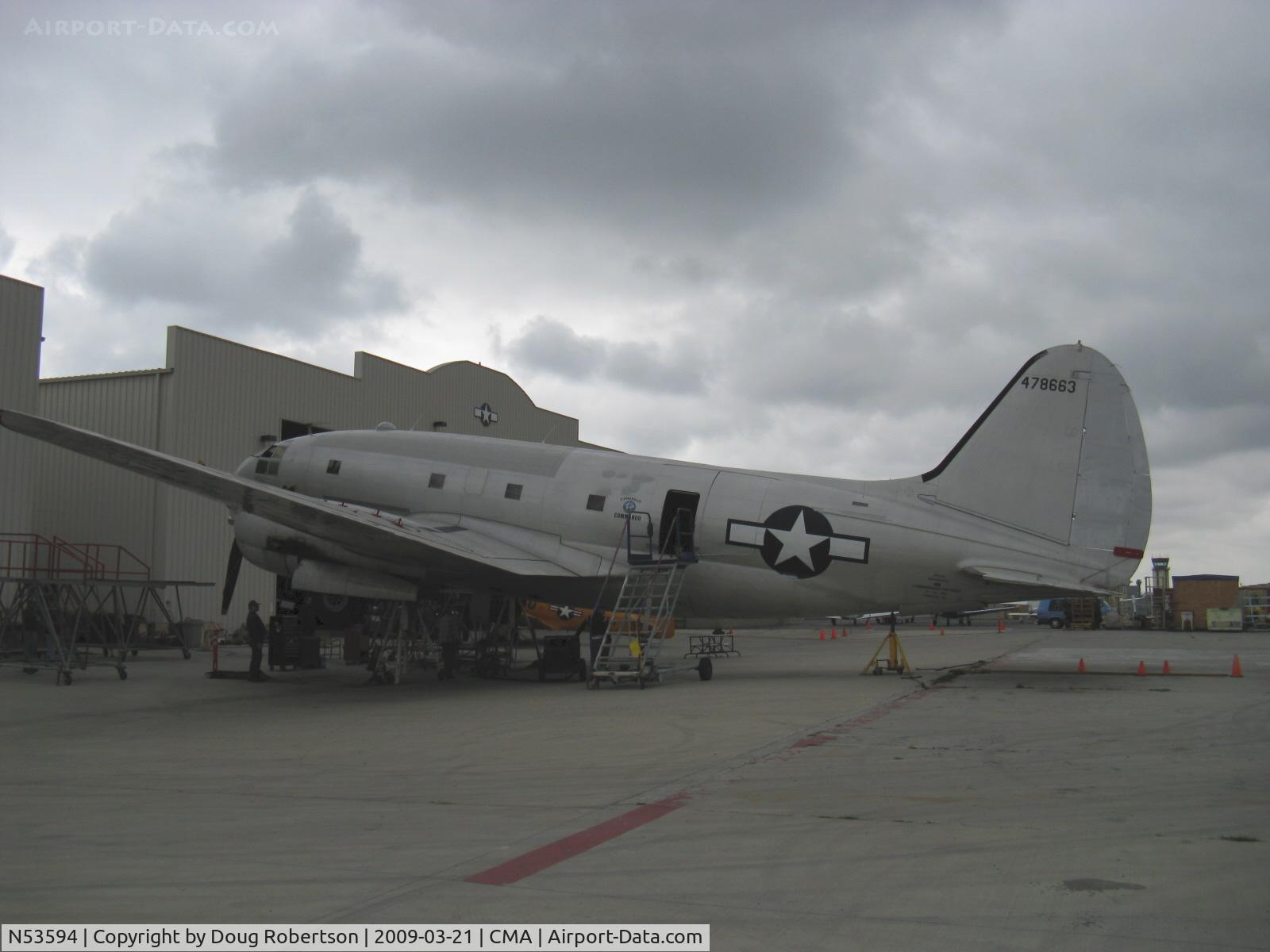 N53594, 1944 Curtiss C-46F Commando C/N 22486, 1944 Curtiss-Wright C-46F COMMANDO 'China Doll',ex 'Humpty Dumpty', two P&W R-2800 radials, 2,000 Hp each