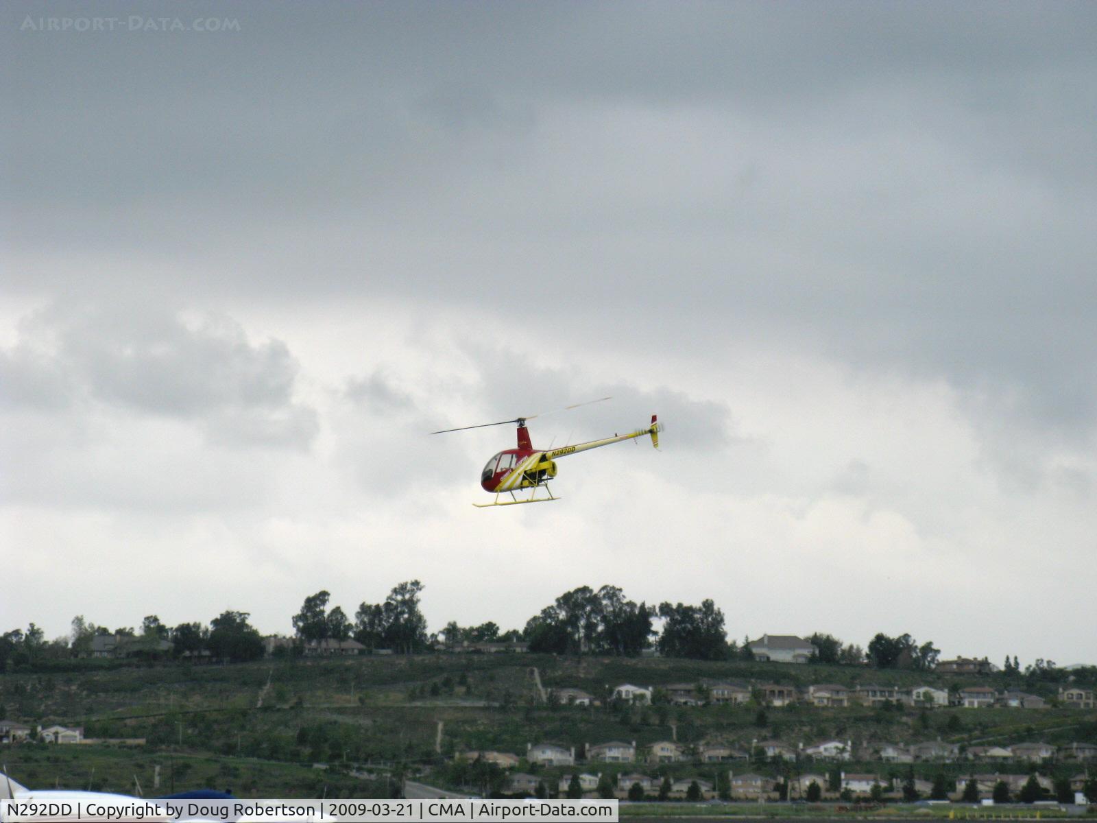 N292DD, 2002 Robinson R22 BETA C/N 3396, 2002 Robinson R22 BETA II, Lycoming O-360 derated to 131 Hp, takeoff departure
