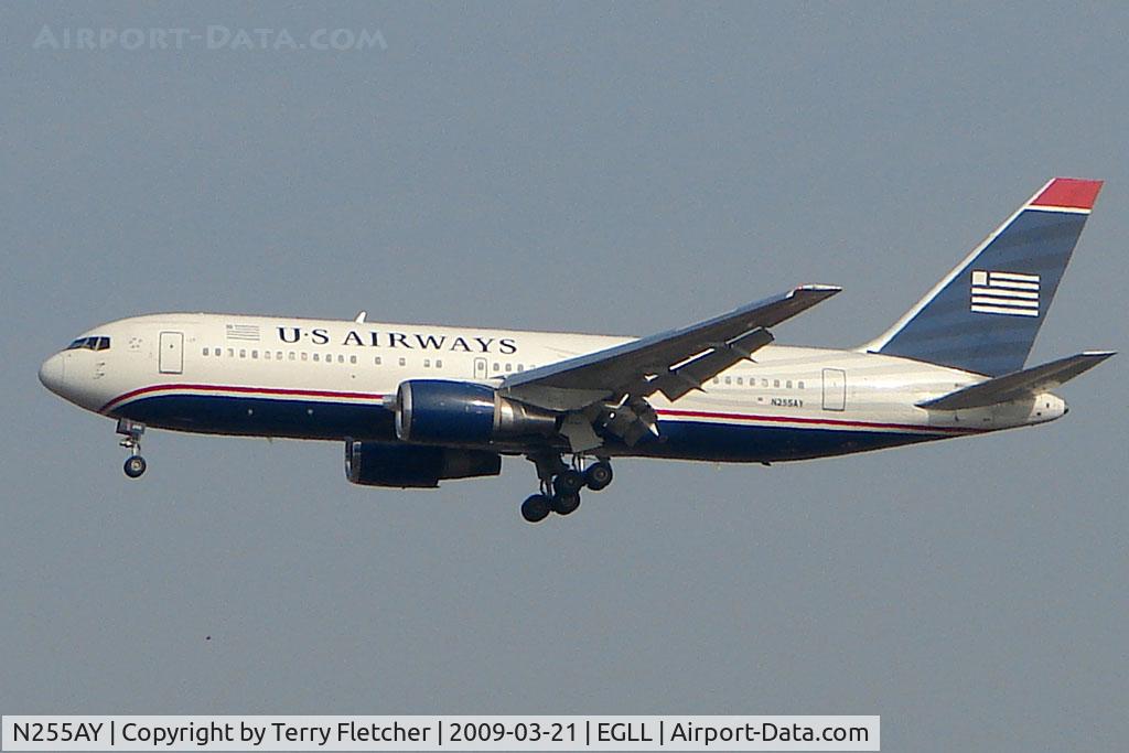 N255AY, 1991 Boeing 767-2B7 C/N 25257, US Air B767 on approach to London Heathrow