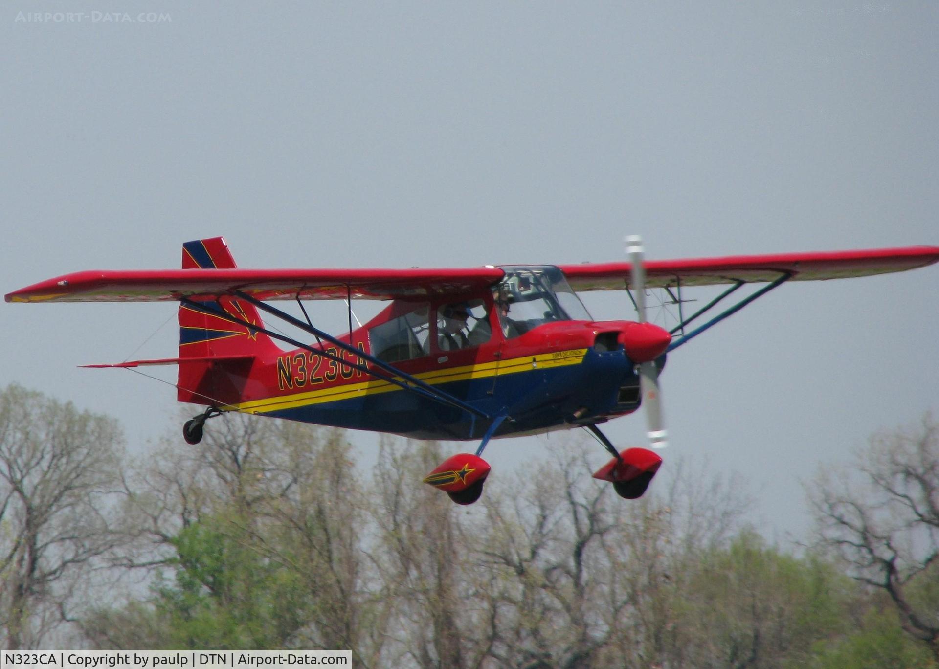 N323CA, 1998 American Champion 8KCAB Super Decathlon C/N 807-98, About to touch down on runway 14 at the Shreveport Downtown airport.