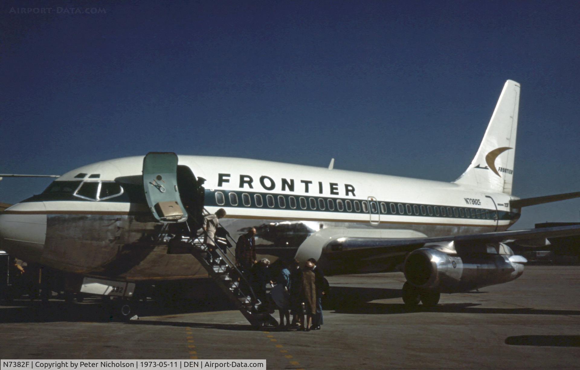 N7382F, 1971 Boeing 737-212 C/N 20492, Disembarking after flight from St. Louis.