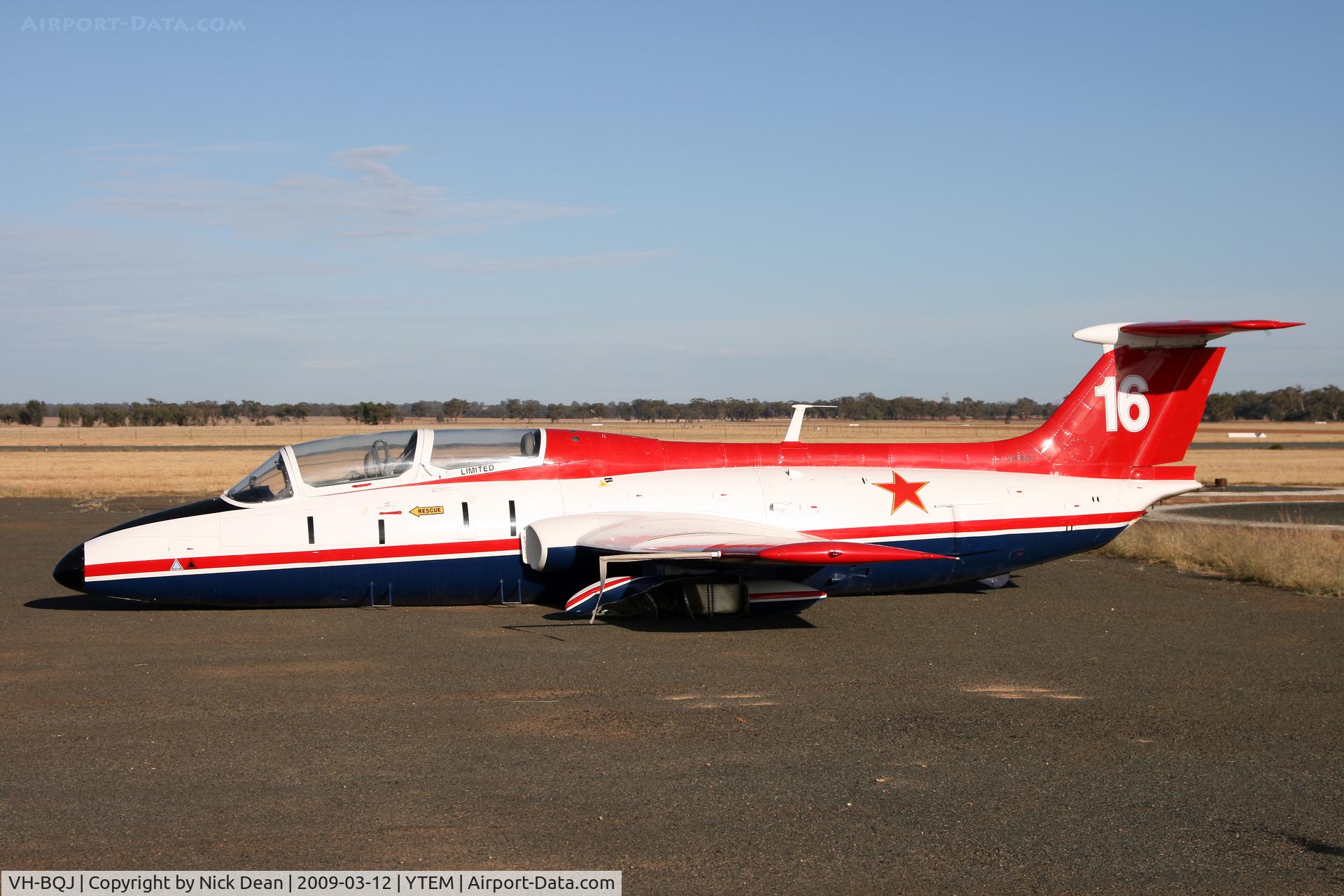 VH-BQJ, 1974 Aero L-29 C/N 093704, YTEM (Hydraulic failure caused this gear up landing)