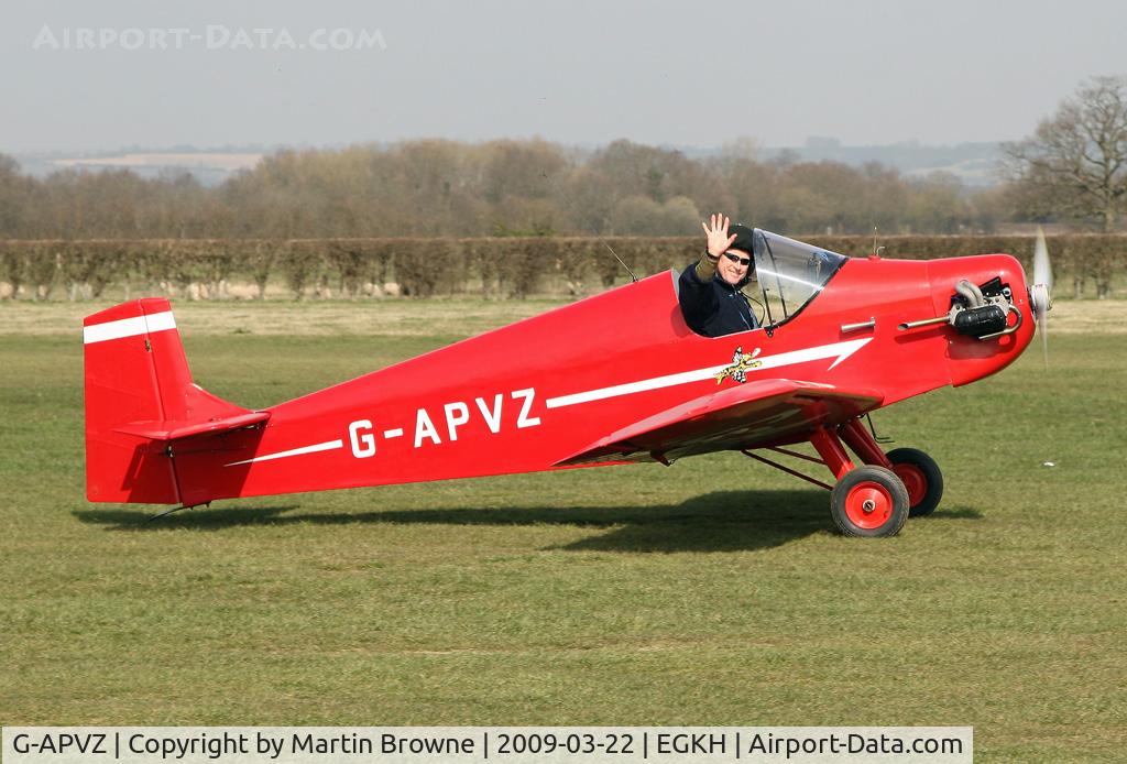 G-APVZ, 1960 Rollason Druine D.31 Turbulent C/N PFA 545, A wave for the children!