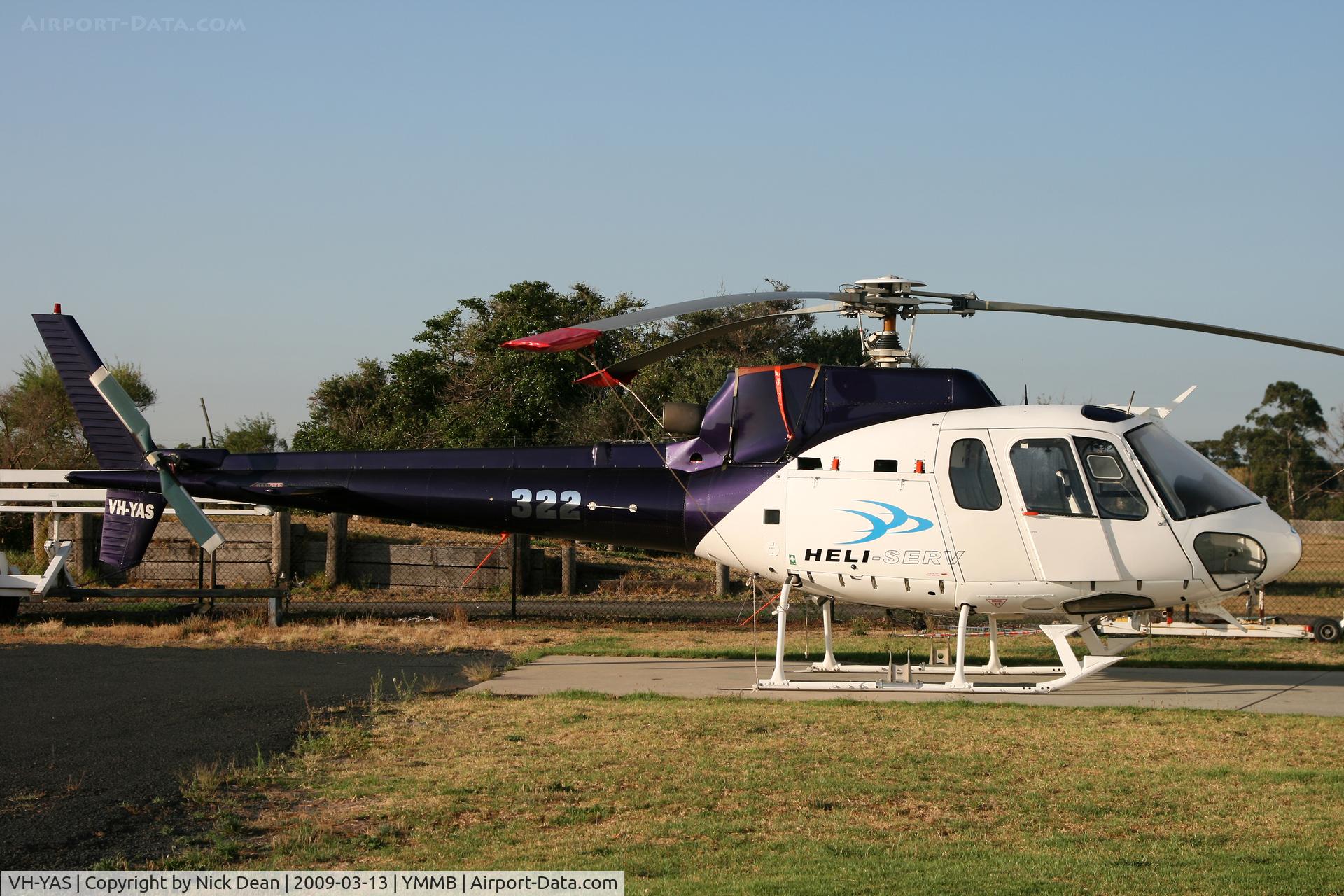 VH-YAS, 1981 Aérospatiale AS-350BA Ecureuil C/N 1459, YMMB