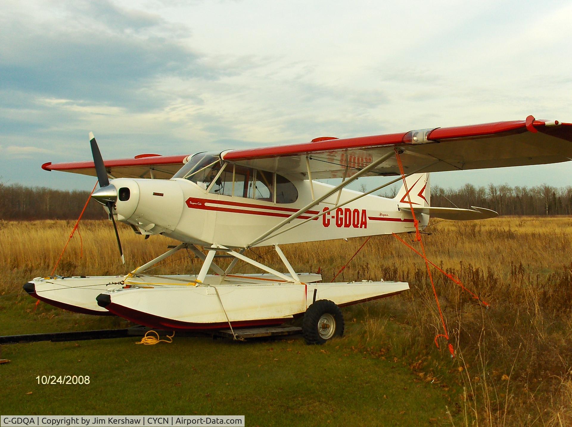 C-GDQA, 1952 Piper PA-18-160 C/N 18 2155, DQA on the dolly at home
