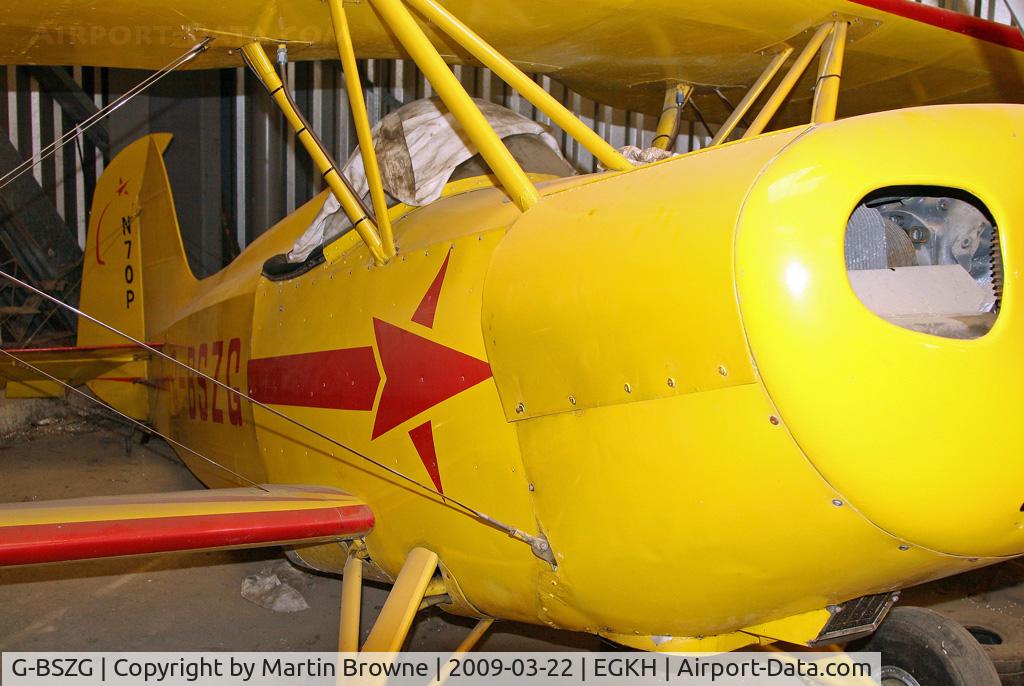 G-BSZG, 1956 Stolp SA-100 Starduster C/N 101, Parked at the rear of the hangar gathering dust!