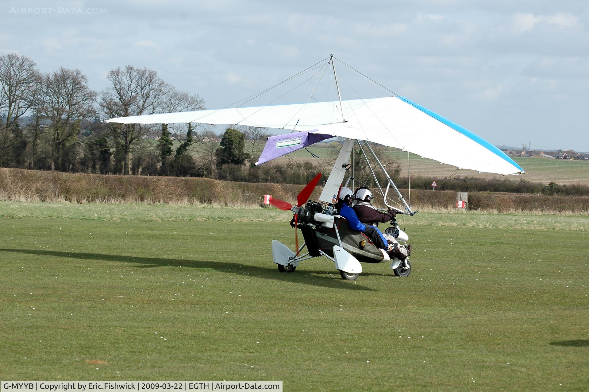 G-MYYB, 1995 Pegasus Quantum 15 C/N 7079, 2. G-MYYB departing Shuttleworth (Old Warden) Aerodrome.