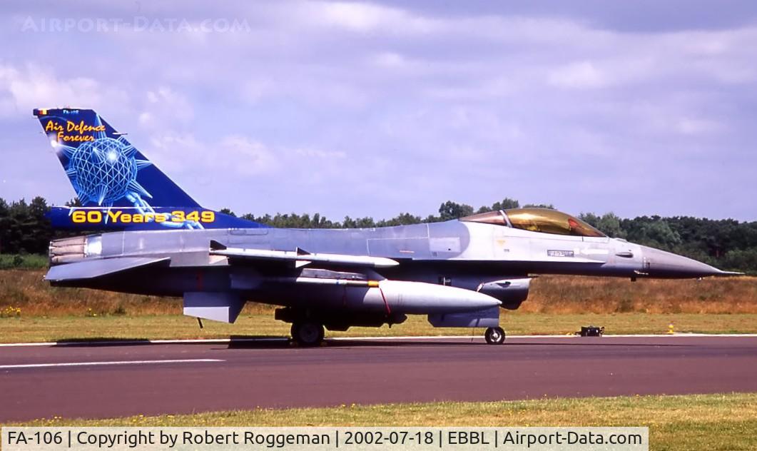 FA-106, SABCA F-16AM Fighting Falcon C/N 6H-106, F-16AM.60 Years 349 Squadron.Belgian Air Force.