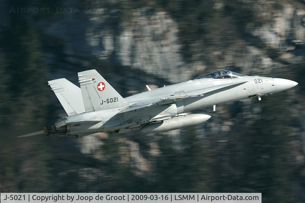 J-5021, McDonnell Douglas F/A-18C Hornet C/N 1370/SFC021, Take off in the early morning light.