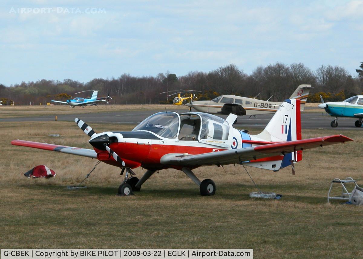 G-CBEK, 1975 Scottish Aviation Bulldog T.1 C/N BH120/349, ONE OF TWO BULLDOGS AT BLACKBUSHETHE OTHER BEING G-CBBC