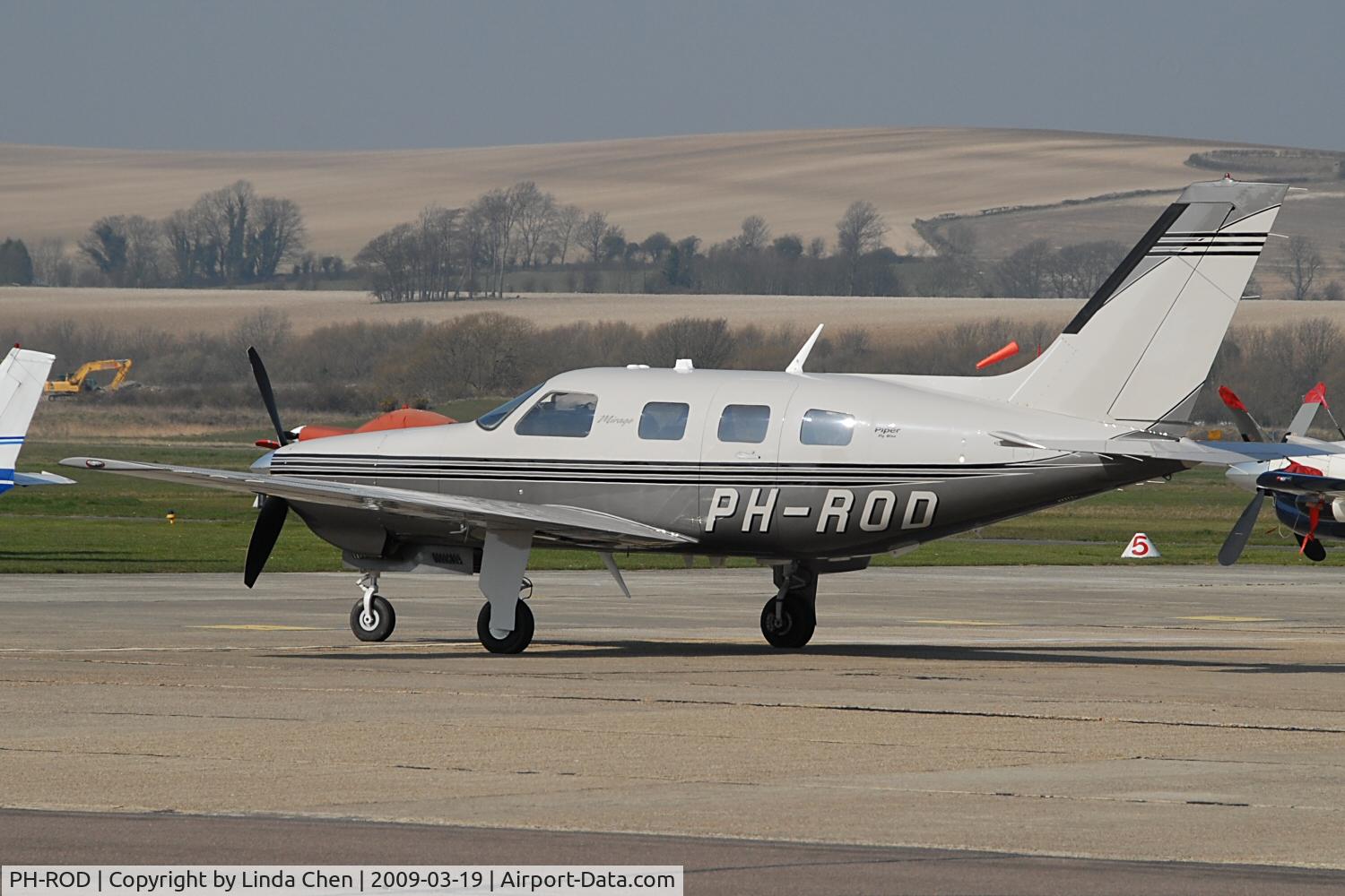 PH-ROD, Piper PA-46-350P Malibu Mirage C/N 4636443, Parked on the ramp at Shoreham UK