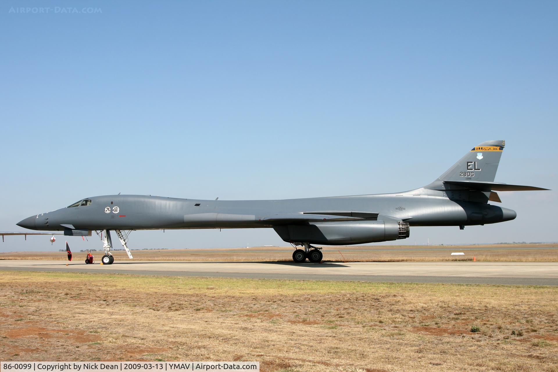 86-0099, 1986 Rockwell B-1B Lancer C/N 59, YMAV (2009 Avalon Air Show)