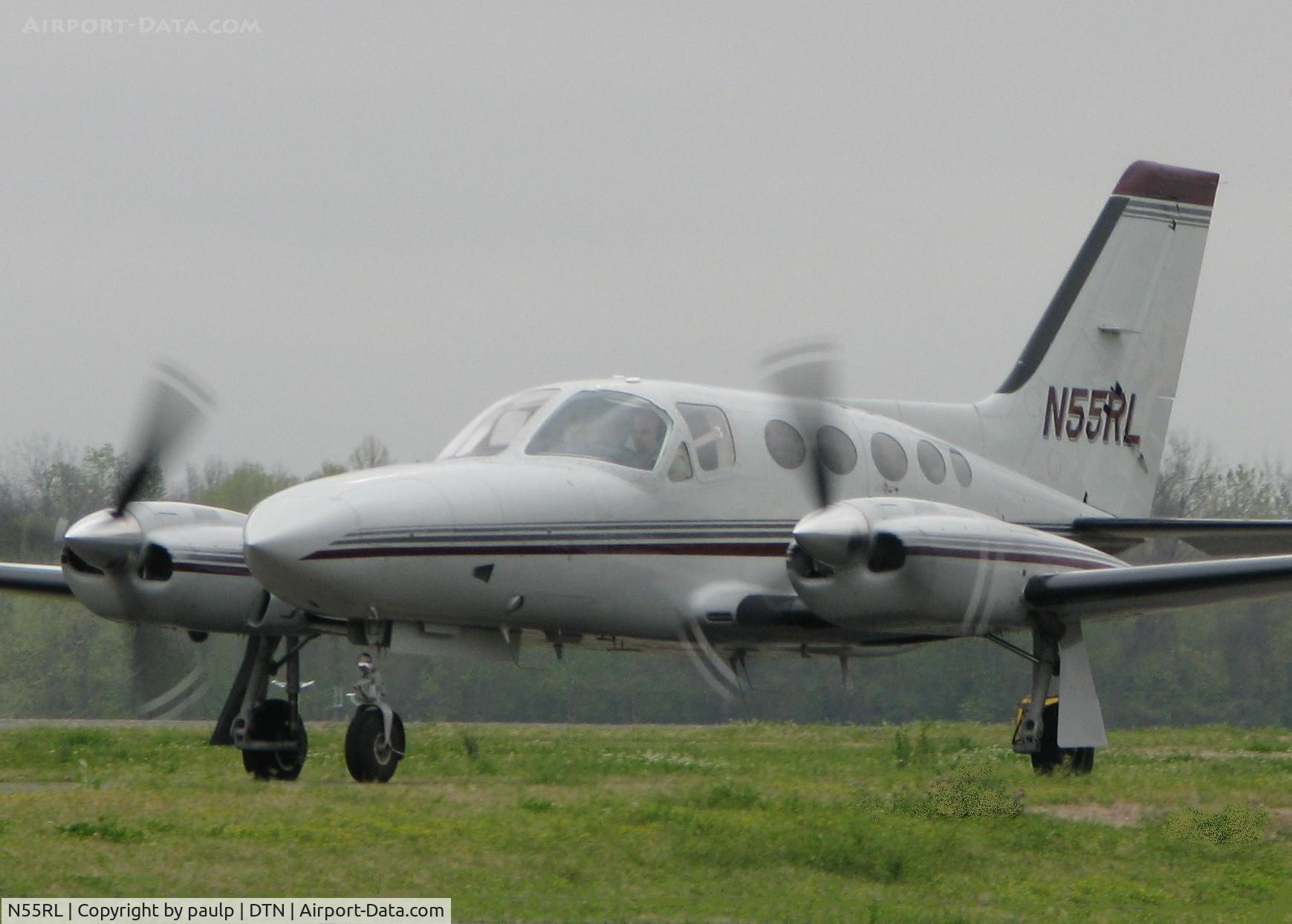 N55RL, Cessna 421C Golden Eagle C/N 421C1071, Taxiing to runway 14 at the Shreveport Downtown airport.