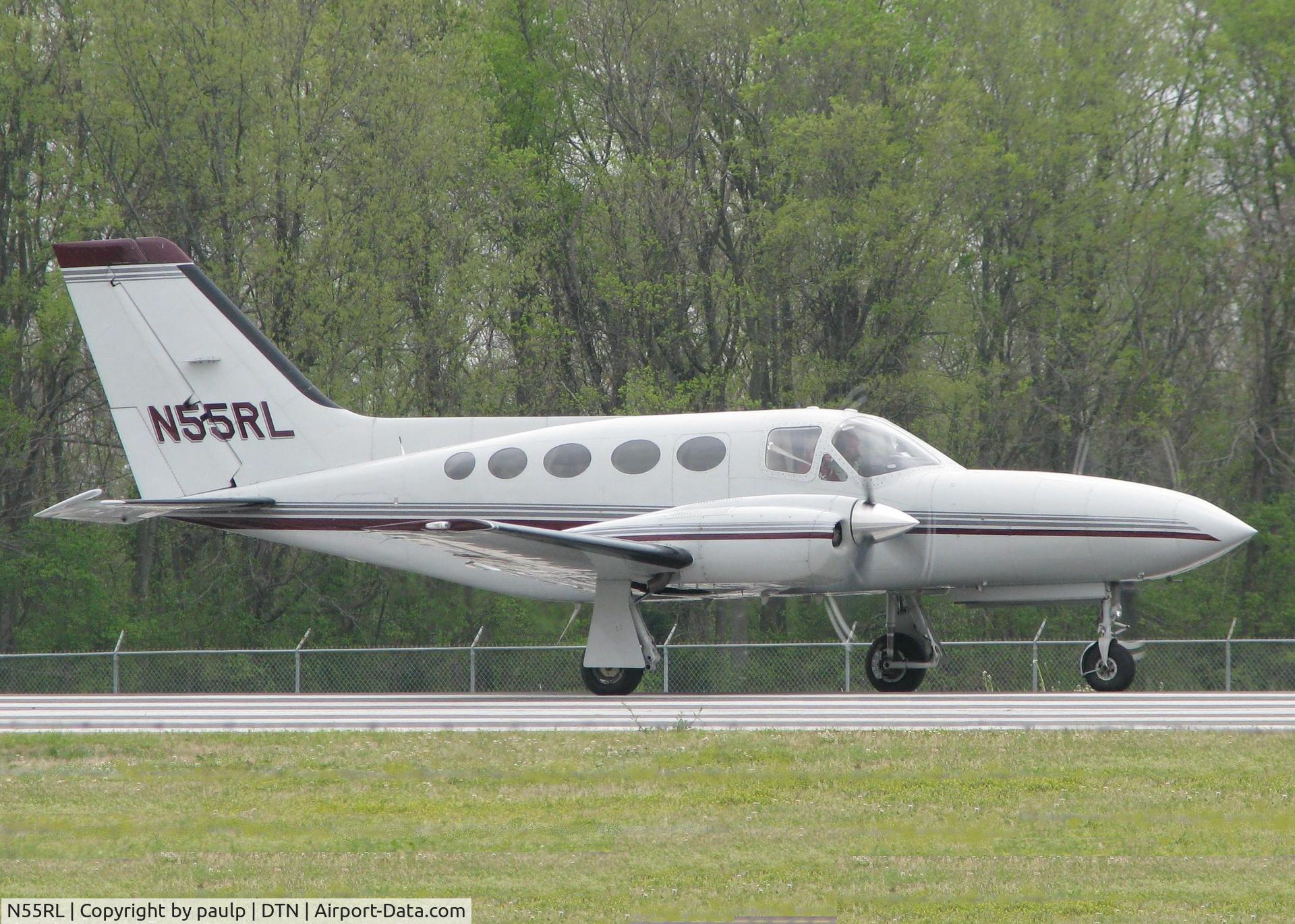N55RL, Cessna 421C Golden Eagle C/N 421C1071, About to release the brakes on runway 14 at the Shreveport Downtown airport.