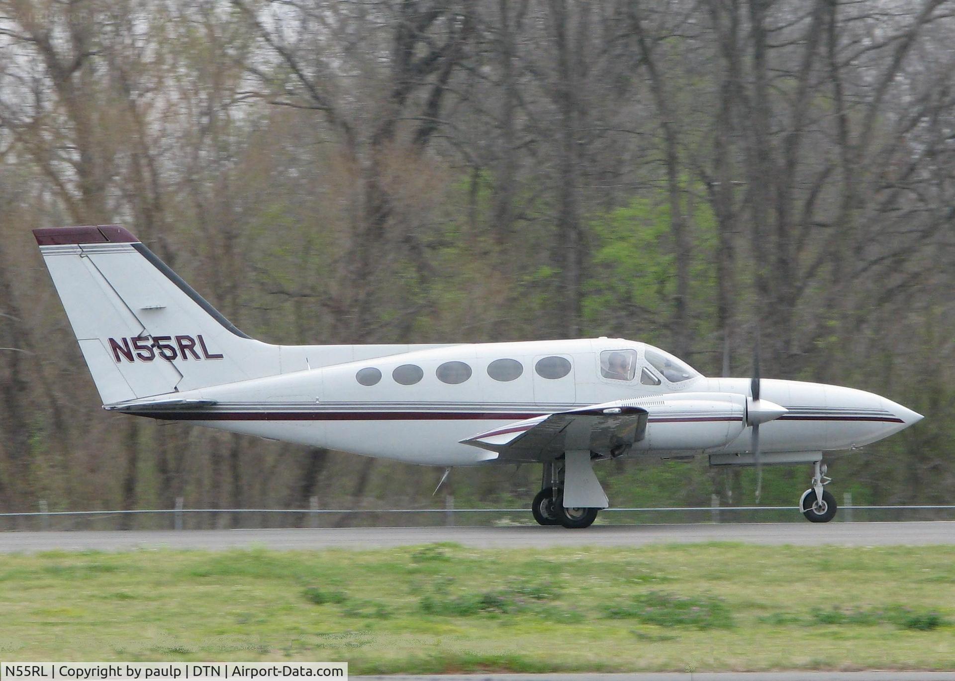 N55RL, Cessna 421C Golden Eagle C/N 421C1071, Rolling down 14 for take off from Downtown Shreveport.