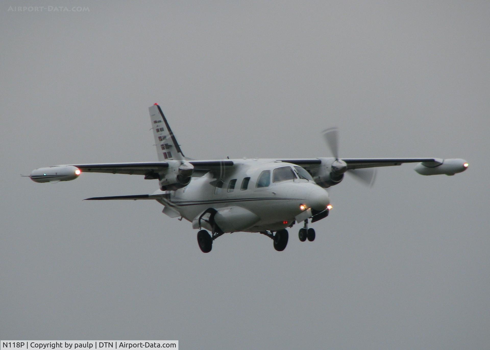 N118P, 1974 Mitsubishi MU-2B-35J C/N 646, Landing on 14 at Downtown Shreveport.