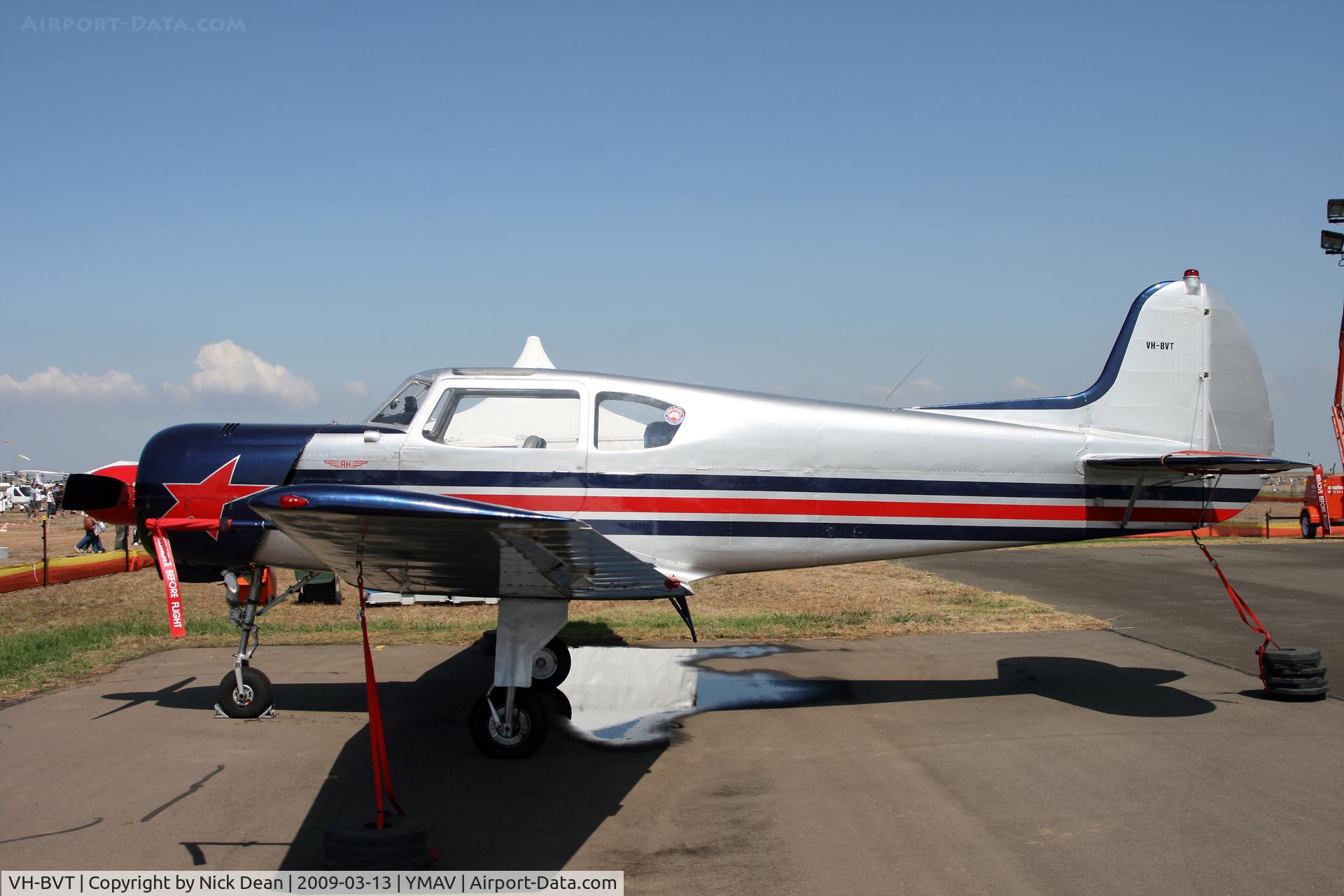 VH-BVT, Yakovlev Yak-18T C/N 22202040114, YMAV