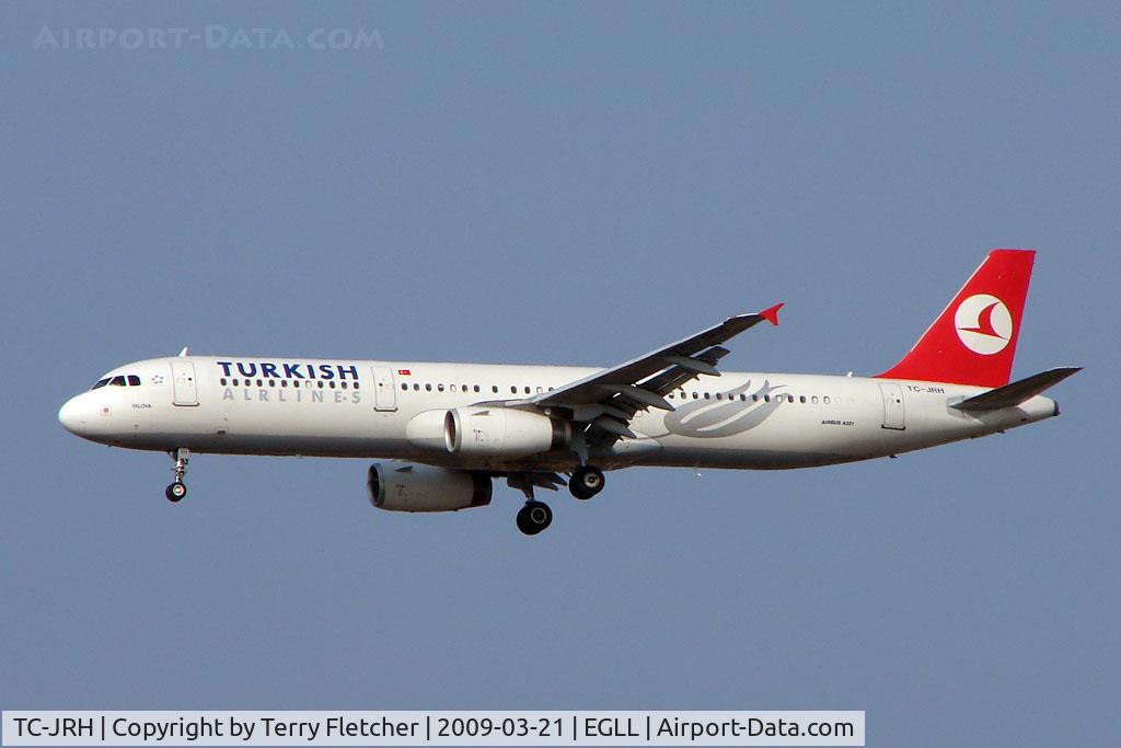 TC-JRH, 2008 Airbus A321-231 C/N 3350, Turkish A321 on approach to Heathrow