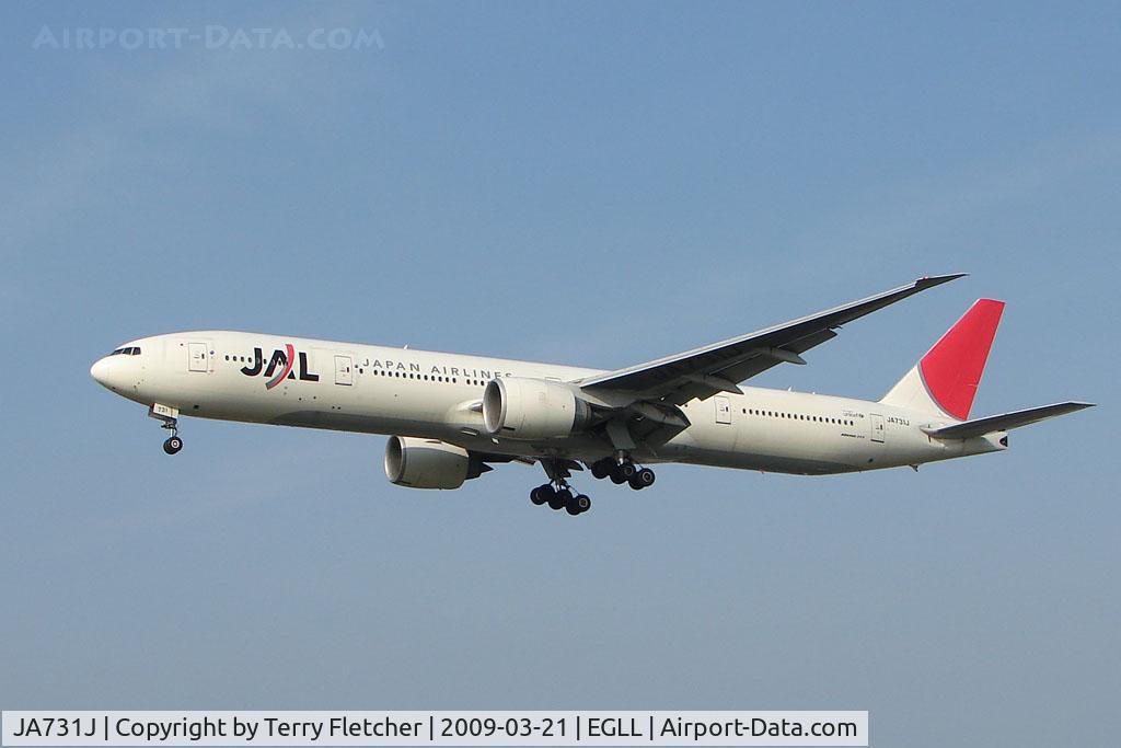 JA731J, 2003 Boeing 777-346/ER C/N 32431, JAL B777 at Heathrow