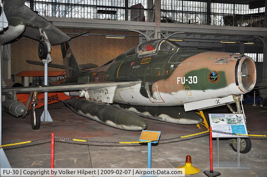 FU-30, 1953 Republic F-84F Thunderstreak C/N Not found (53-6806/FU-30/FU-15, at Museum Brussels