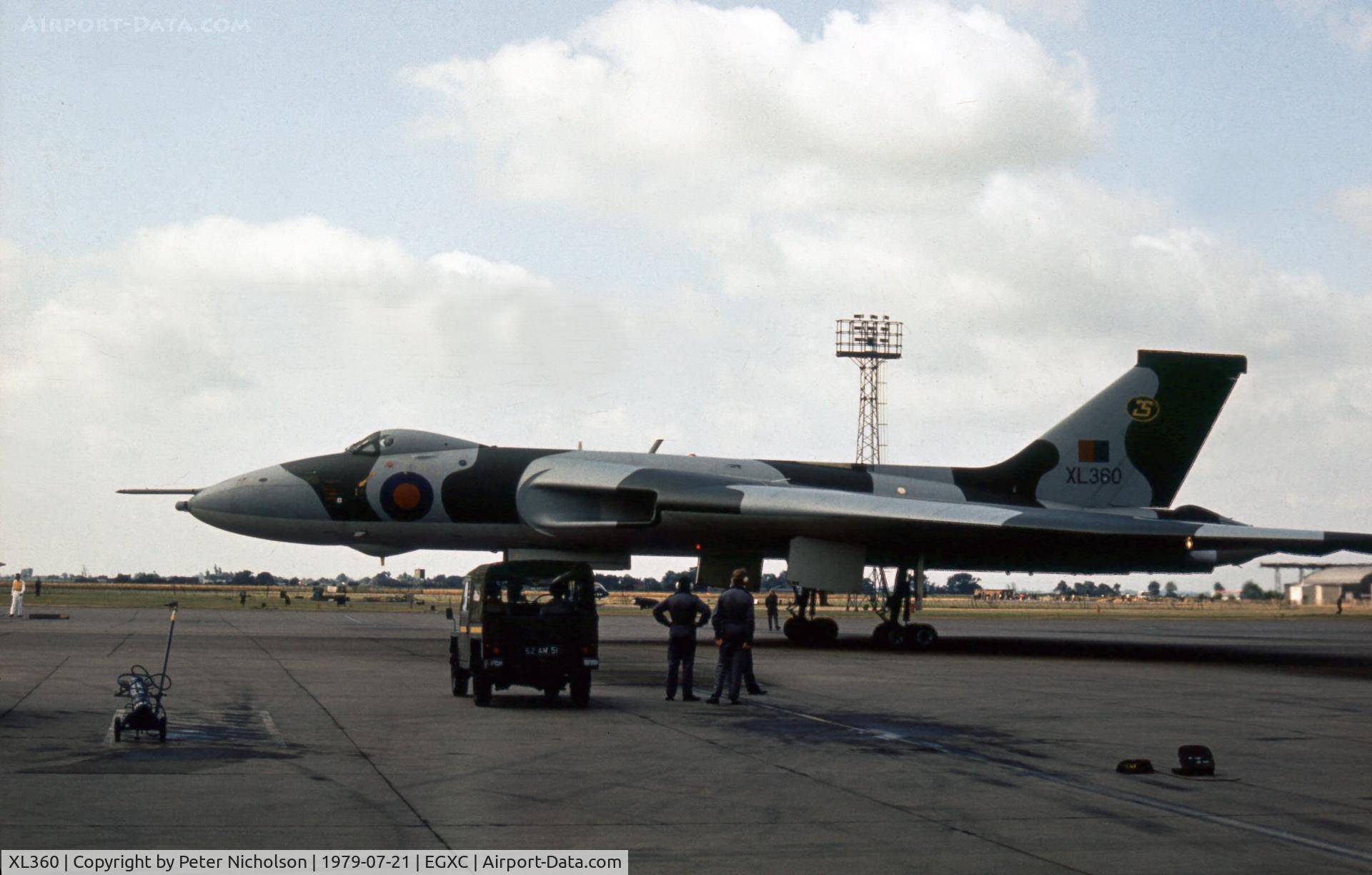 XL360, 1962 Avro Vulcan B.2A C/N Set 32, Vulcan B.2 of 35 Squadron on display at the 1979 RAF Coningsby Open Day.