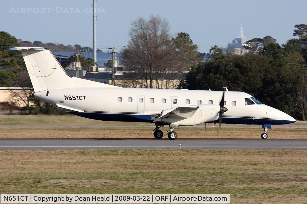 N651CT, Embraer EMB-120ER Brasilia C/N 120.197, N651CT LLC Embraer EMB-120ER Brasilia N651CT starting takeoff roll on RWY 23 enroute to Atlantic City Int'l (KACY).
