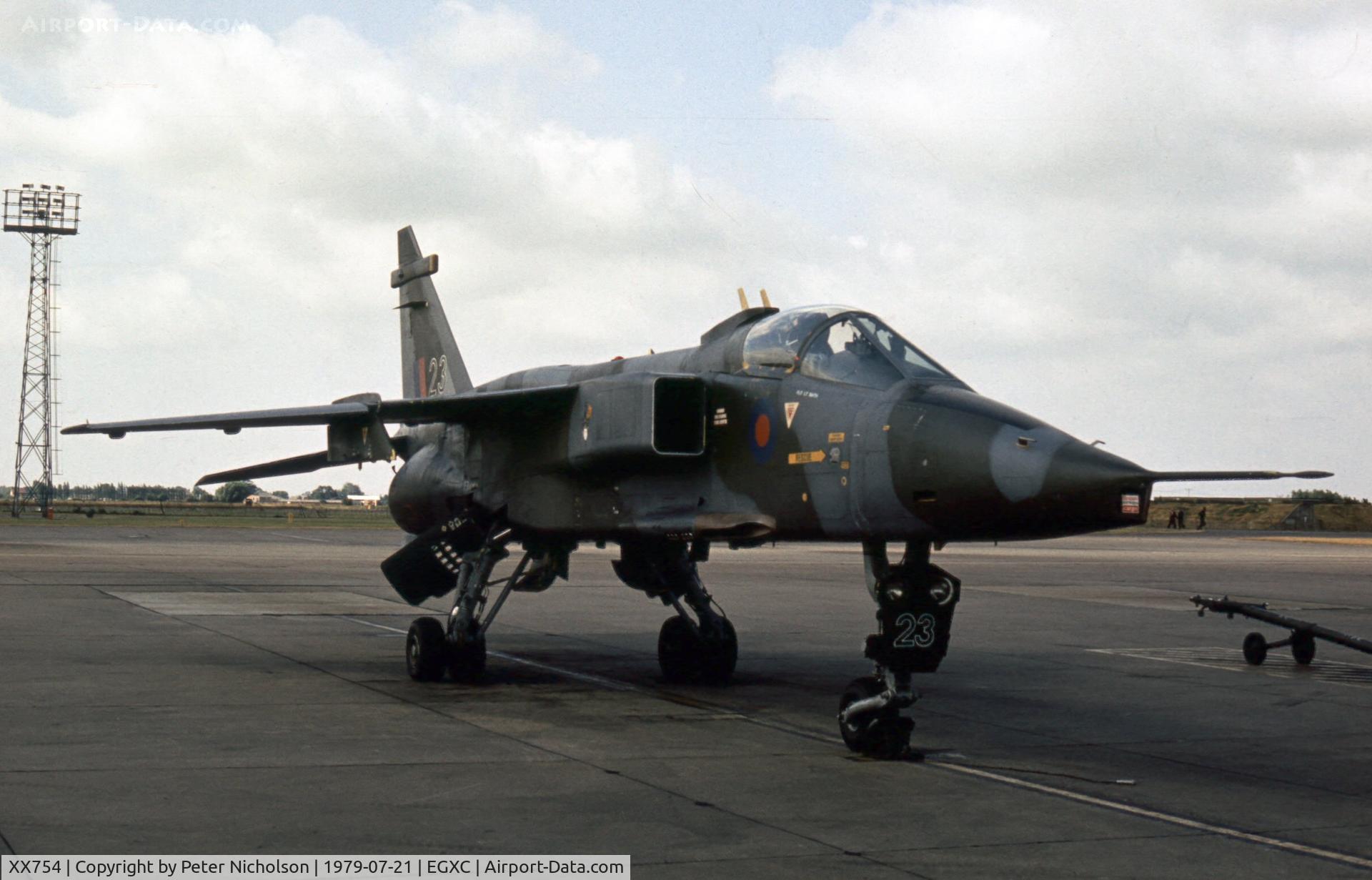XX754, 1975 Sepecat Jaguar GR.1 C/N S.51, Jaguar GR.1 of 226 Operational Conversion Unit in the static display at the 1979 RAF Coningsby Open Day.