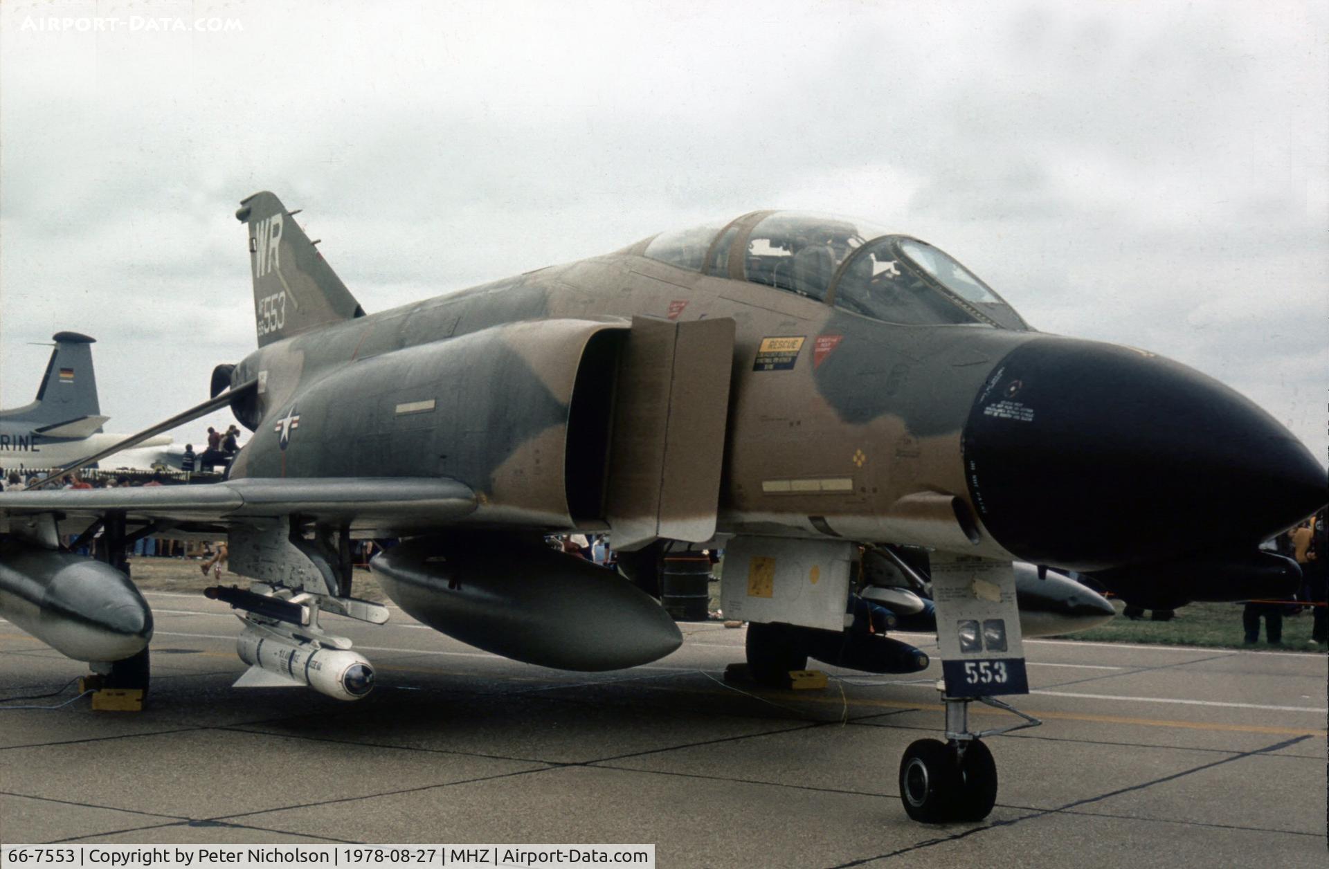 66-7553, 1966 McDonnell F-4D Phantom II C/N 2090, F-4D Phantom of 91 Tactical Fighter Squadron of 81 Tactical Fighter Wing in the static park of the 1978 Mildenhall Air Fete.