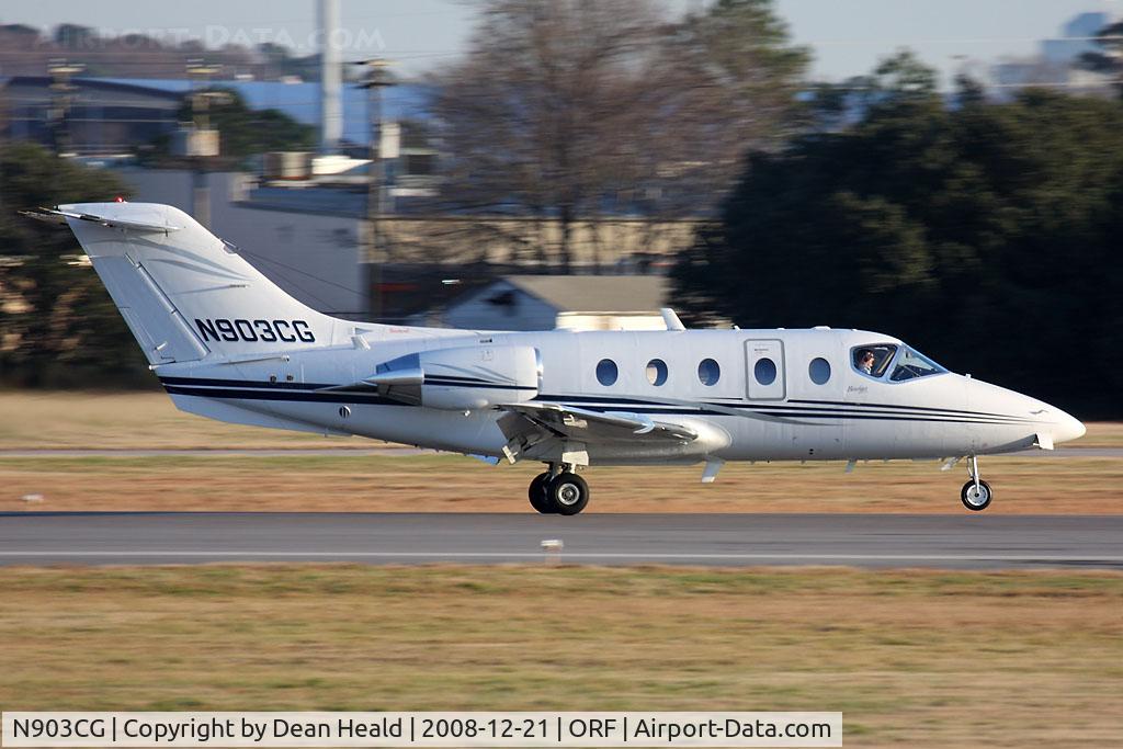 N903CG, 2001 Raytheon Aircraft Company 400A C/N RK-333, Sims Enterprises Inc 2001 Beechcraft 400A Beechject N903CG landing RWY 23 from Jacksonville Int'l (KJAX).