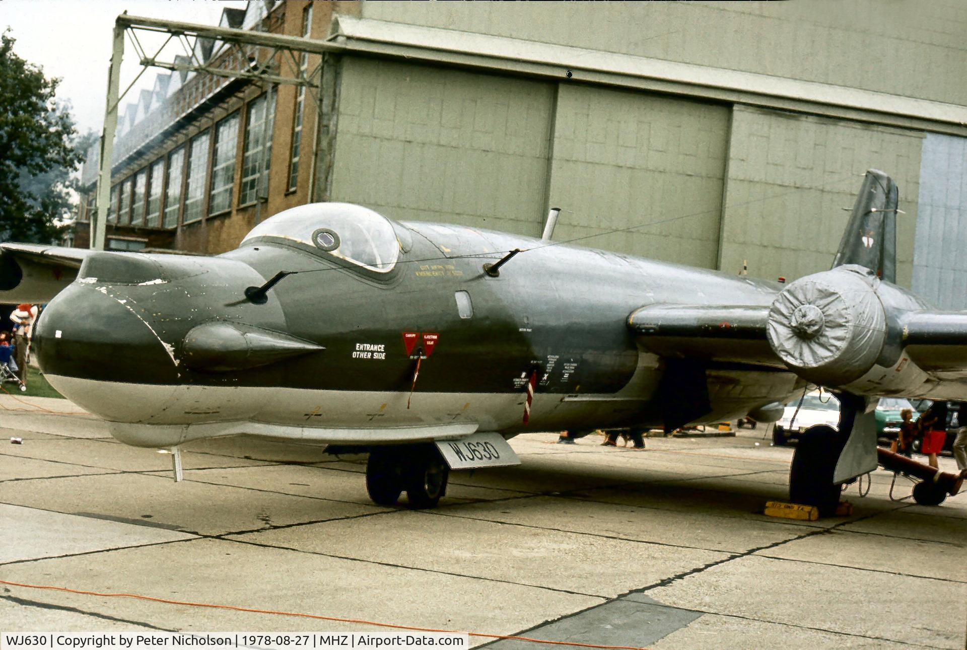 WJ630, 1954 English Electric Canberra T.17 C/N HP-197B, Canberra T.17 of 360 Squadron in the static park at the 1978 Mildenhall Air Fete.