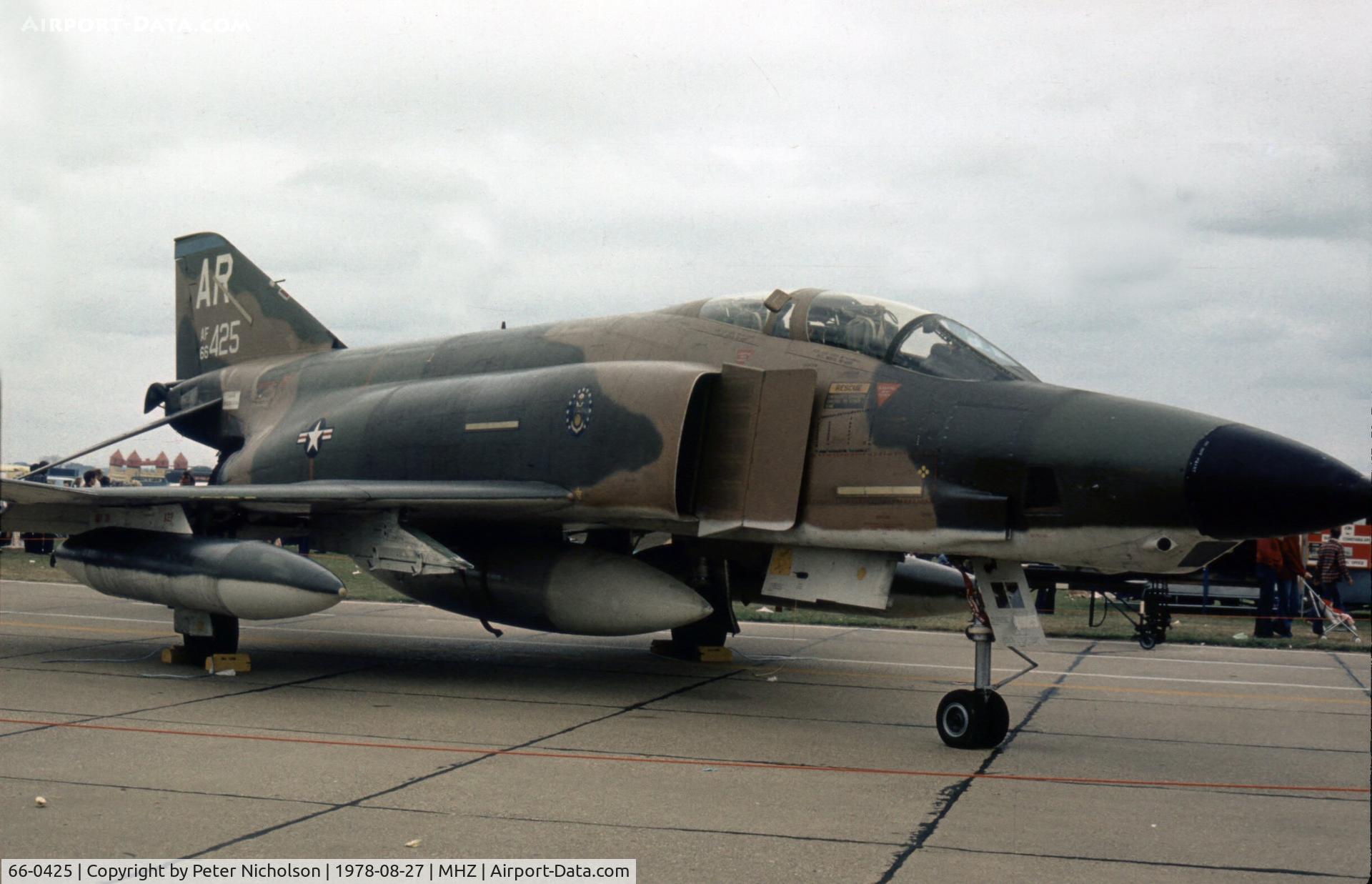 66-0425, 1966 McDonnell RF-4C Phantom II C/N 2192, RF-4C of 1 Tactical Reconnaissance Squadron/10 Tactical Reconnaissance Wing at the 1978 Mildenhall Air Fete.