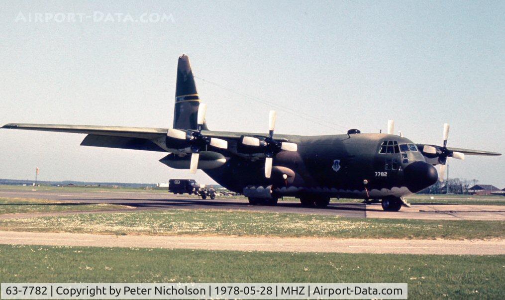 63-7782, 1964 Lockheed C-130E Hercules C/N 382-3848, C-130E Hercules of 62nd Military Airlift Wing as seen at Mildenhall in the Summer of 1978.